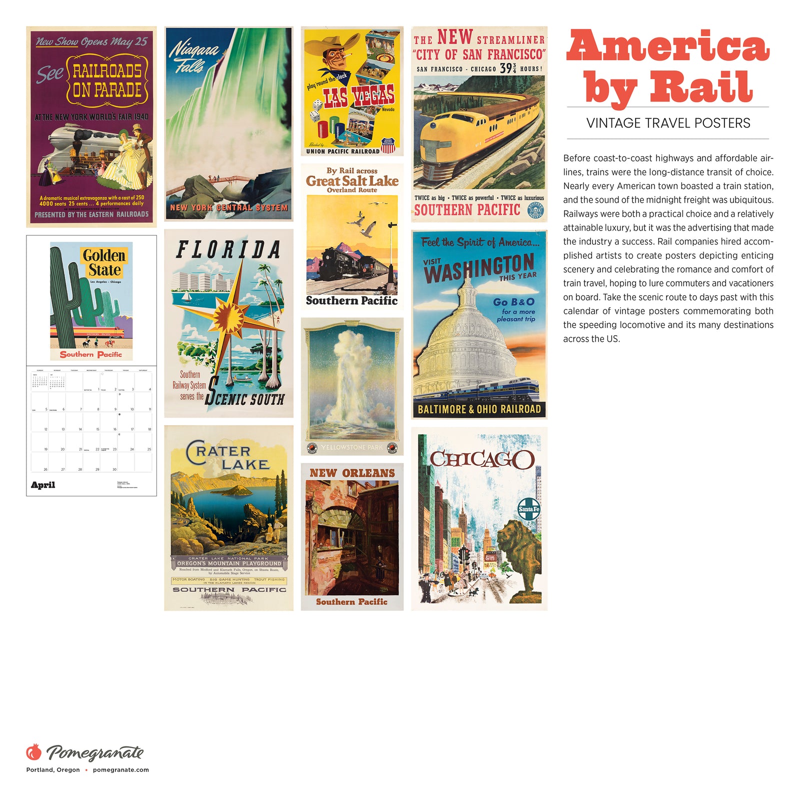 America by Rail: Vintage Travel Posters 2026 Wall Calendar_Back_Multipiece