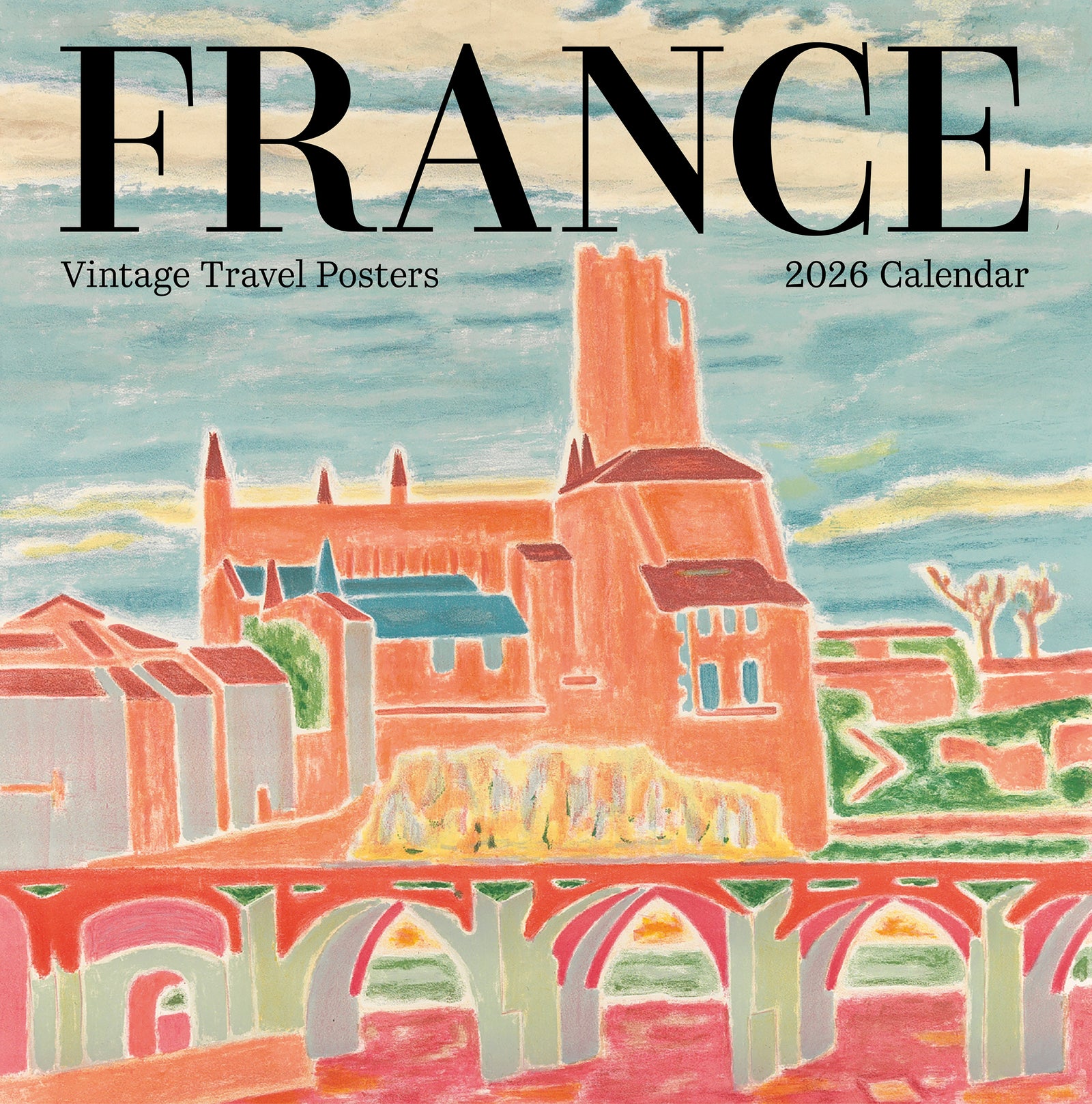 France: Vintage Travel Posters 2026 Wall Calendar_Front_Flat