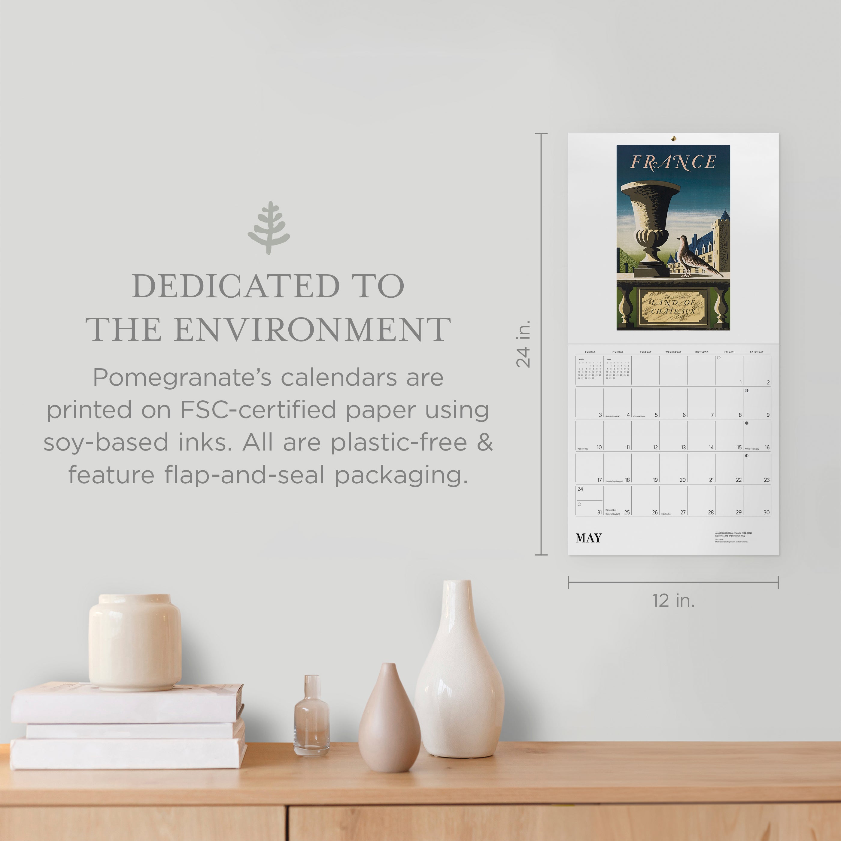 France: Vintage Travel Posters 2026 Wall Calendar – Pomegranate