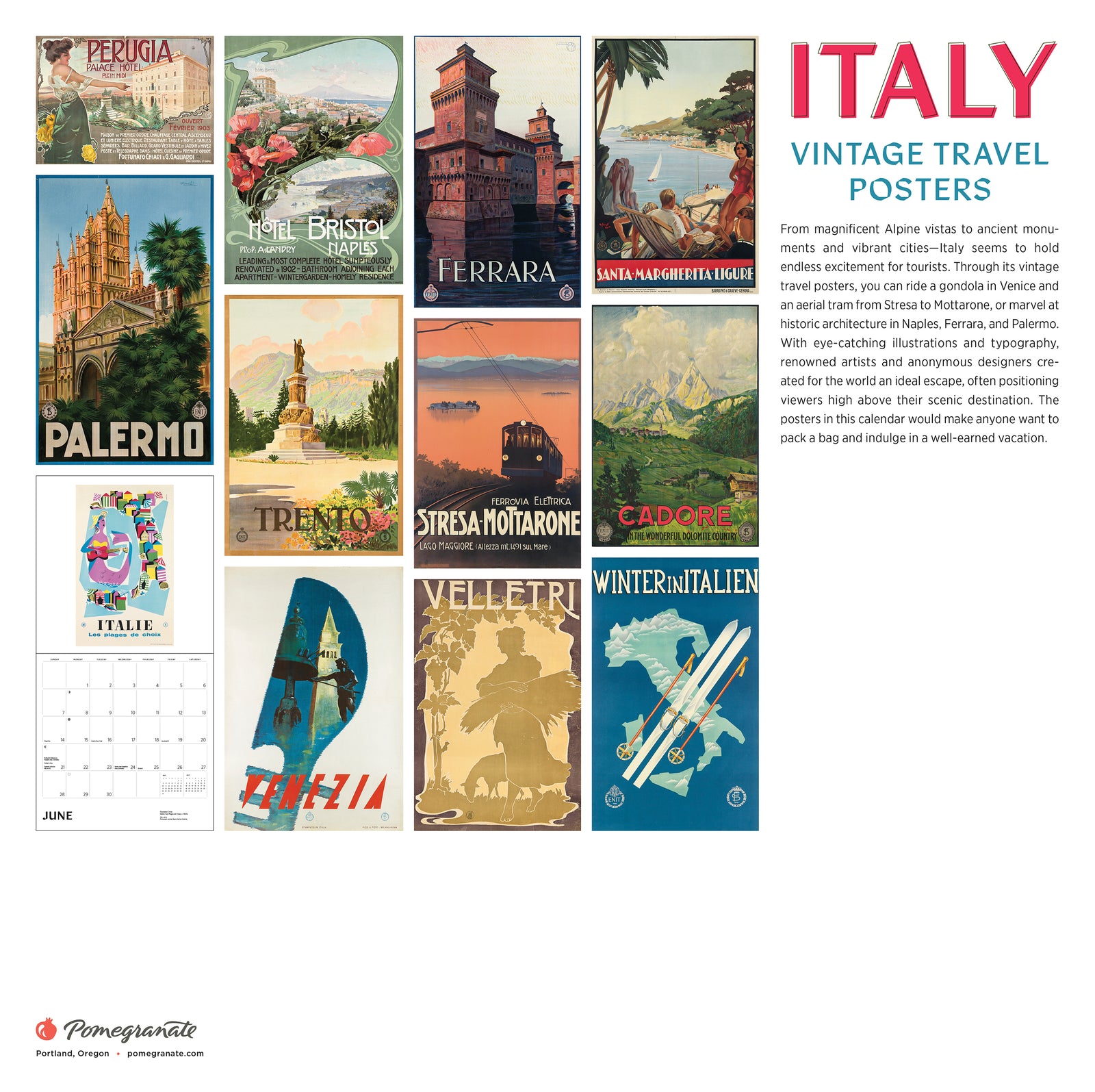 Italy: Vintage Travel Posters 2026 Wall Calendar_Back_Multipiece