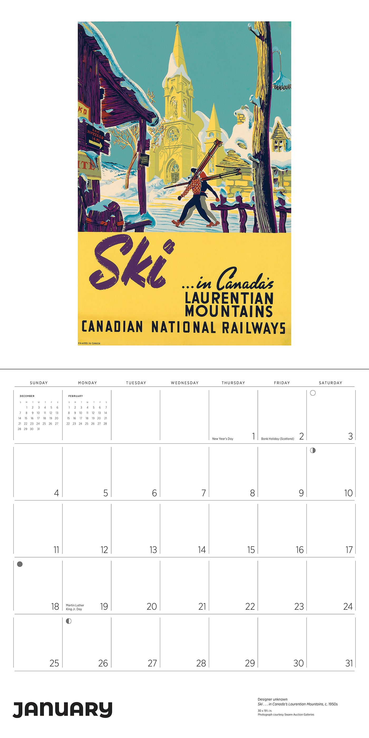 Canada: Vintage Travel Posters 2026 Wall Calendar_Interior_1