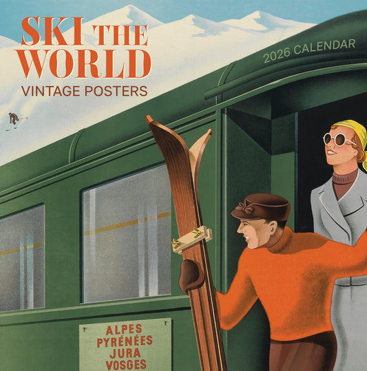 Ski the World: Vintage Posters 2026 Wall Calendar_Front_Flat