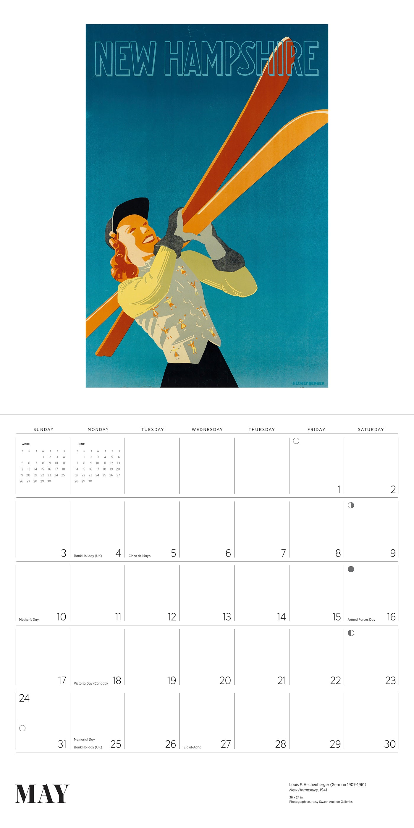 Ski the World: Vintage Posters 2026 Wall Calendar_Interior_4