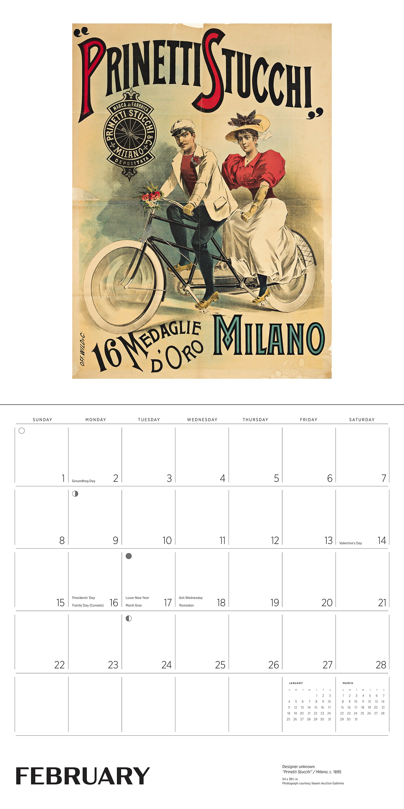 Bicycles: Vintage Posters 2026 Wall Calendar_Interior_1