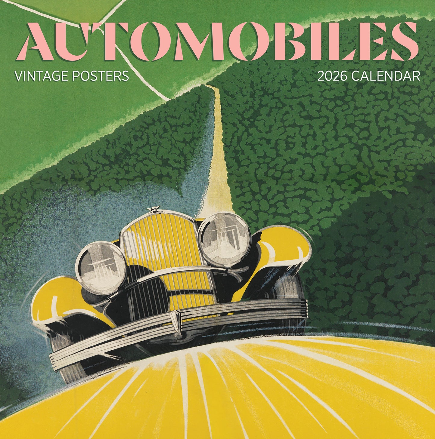 Automobiles: Vintage Posters 2026 Wall Calendar_Front_Flat
