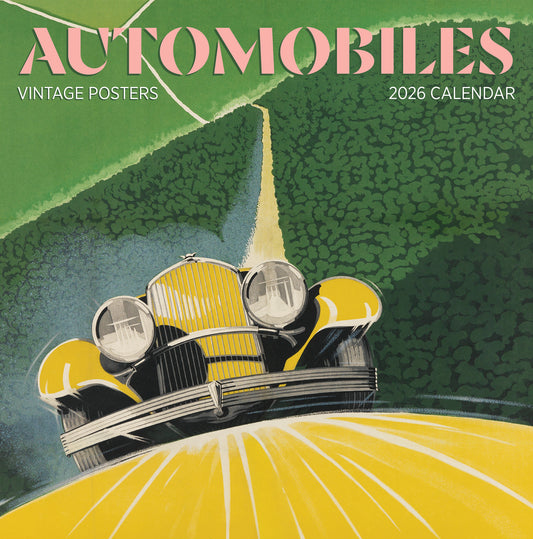 Automobiles: Vintage Posters 2026 Wall Calendar_Front_Flat