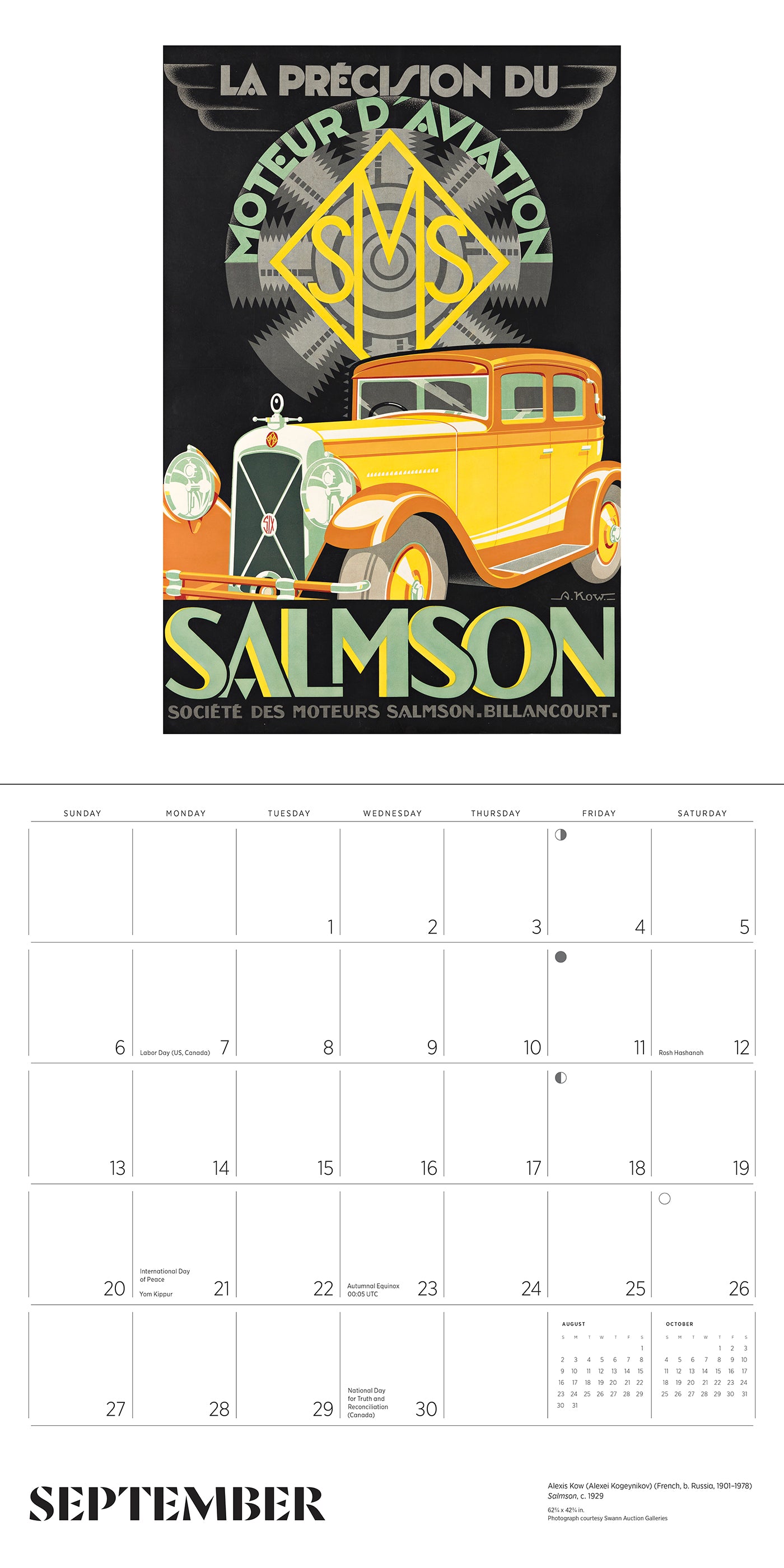 Automobiles: Vintage Posters 2026 Wall Calendar_Interior_5