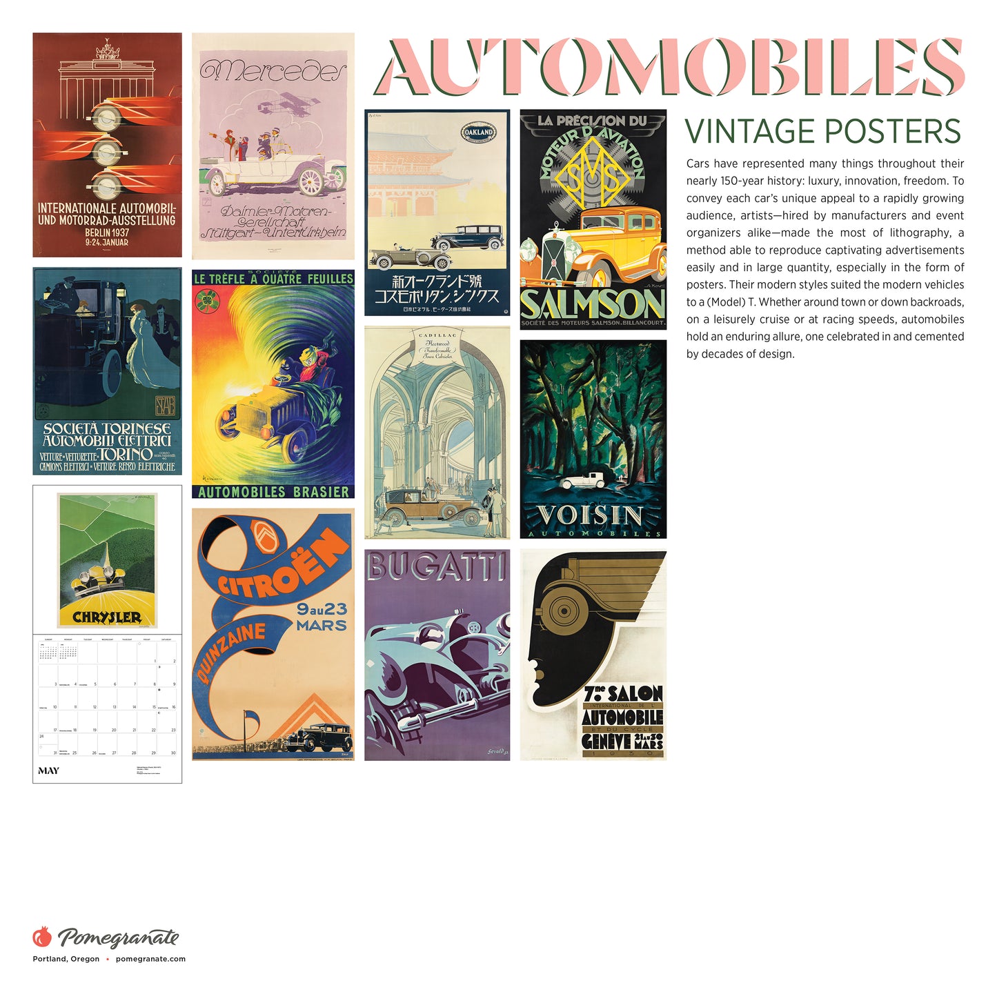 Automobiles: Vintage Posters 2026 Wall Calendar_Back_Multipiece