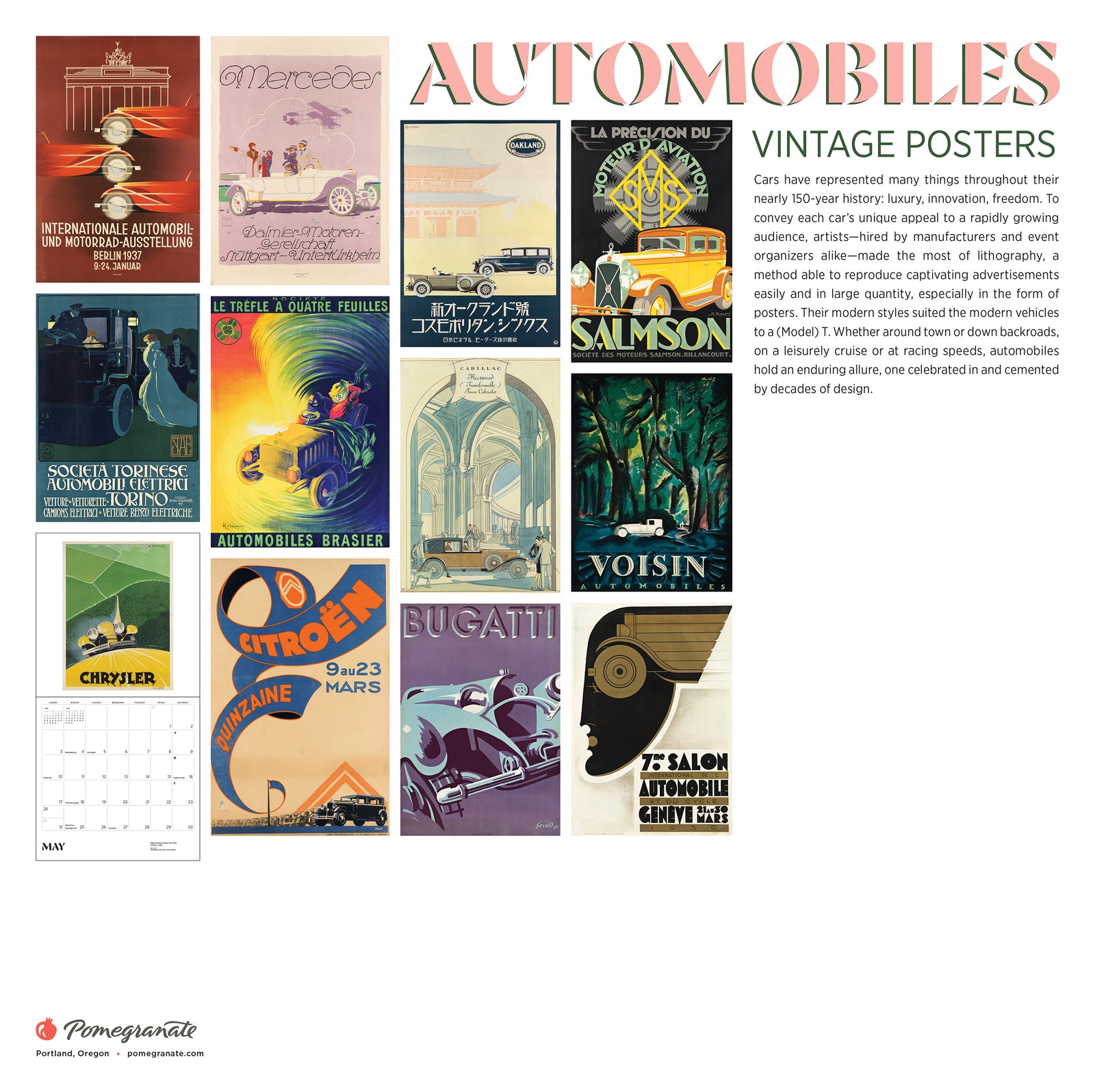 Automobiles: Vintage Posters 2026 Wall Calendar_Back_Multipiece