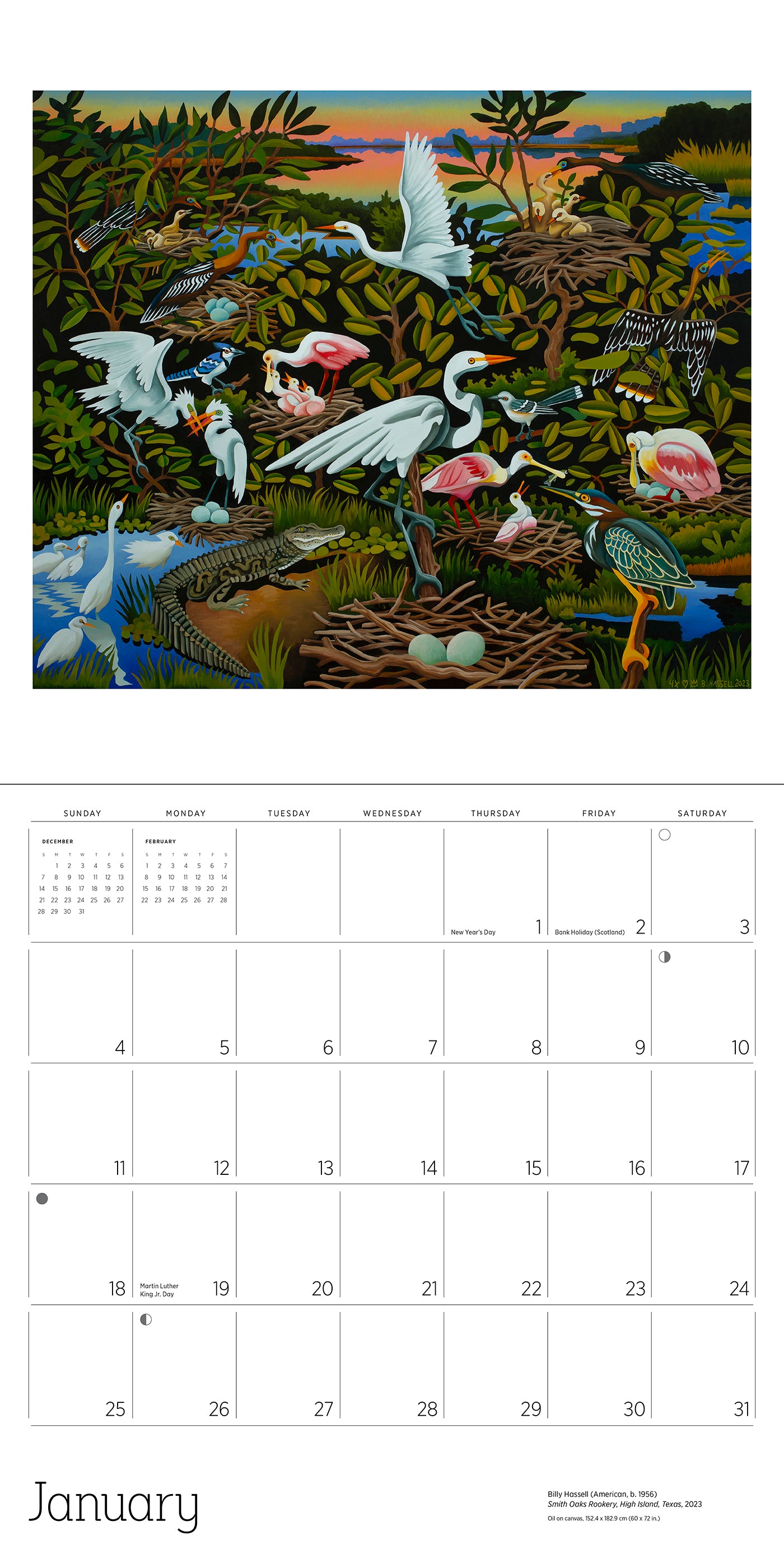 In the Wild: The Art of Billy Hassell 2026 Wall Calendar_Interior_1
