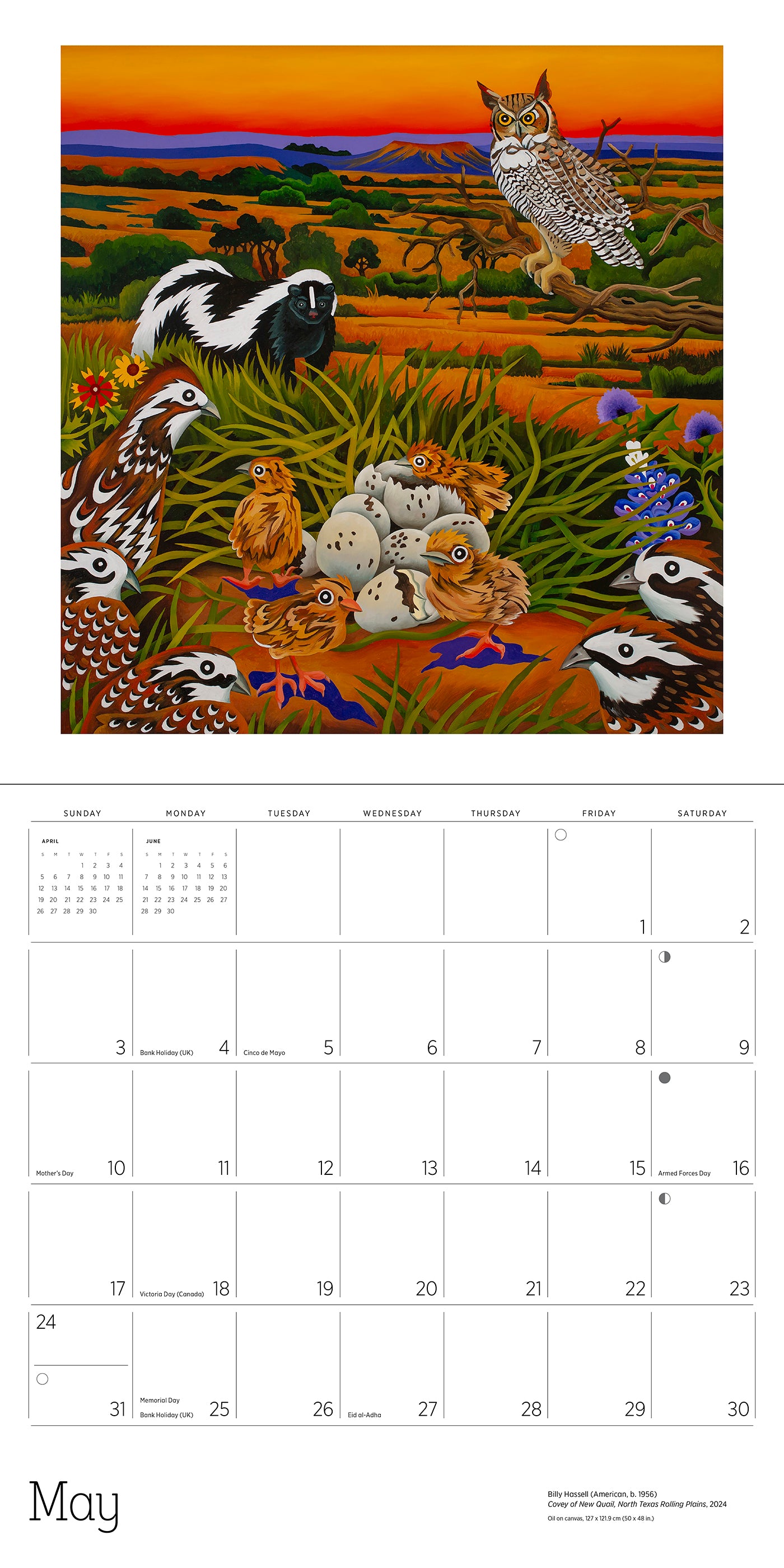 In the Wild: The Art of Billy Hassell 2026 Wall Calendar_Interior_5