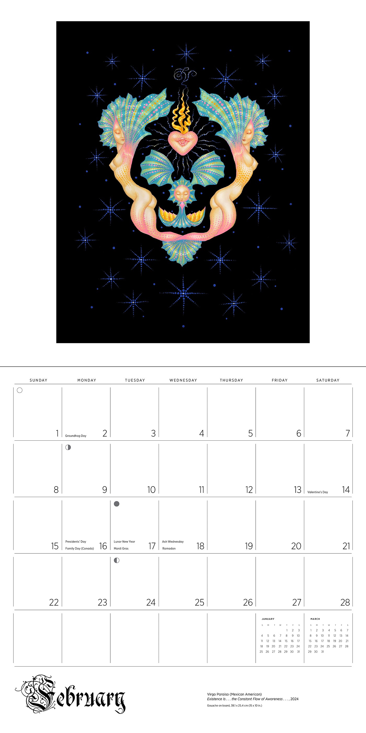 Day of the Dead: The Skull Paintings of Tino Rodriguez and Virgo Paraiso 2026 Wall Calendar_Interior_2