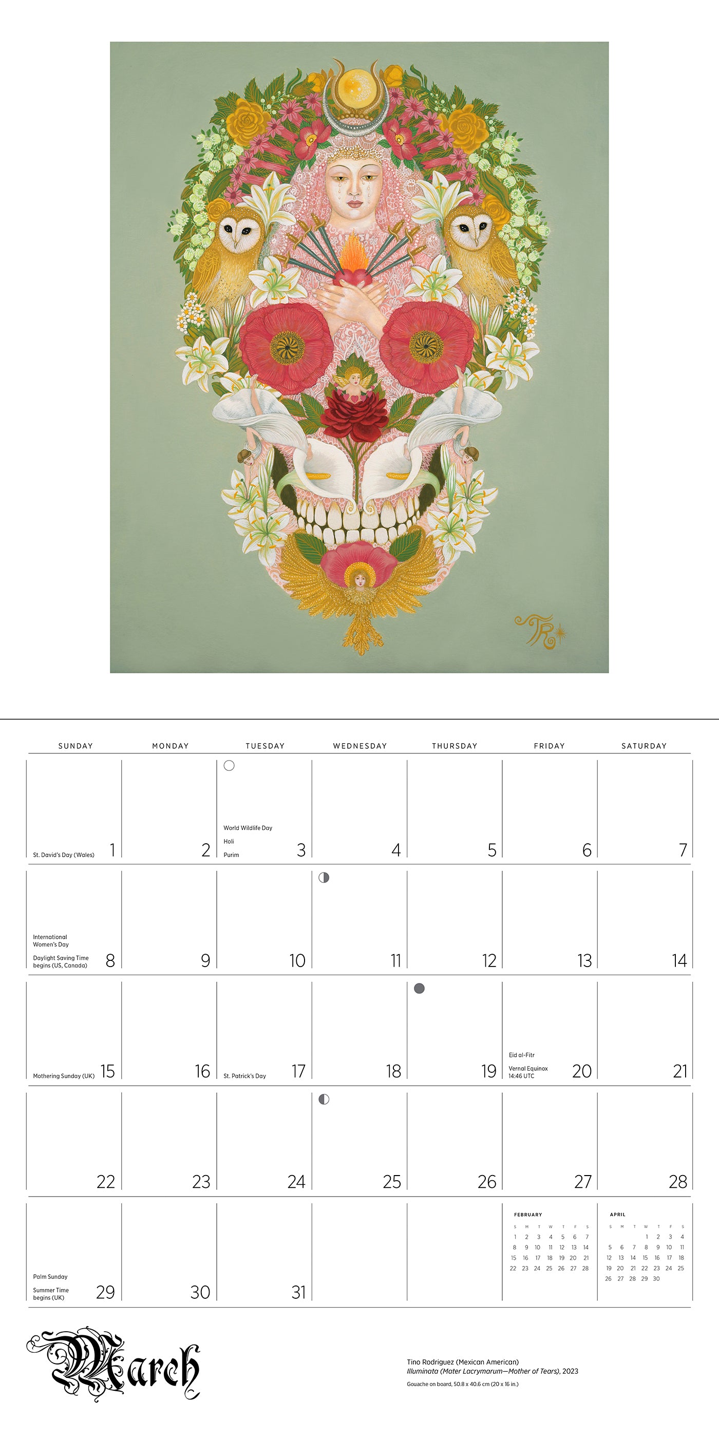 Day of the Dead: The Skull Paintings of Tino Rodriguez and Virgo Paraiso 2026 Wall Calendar_Interior_3