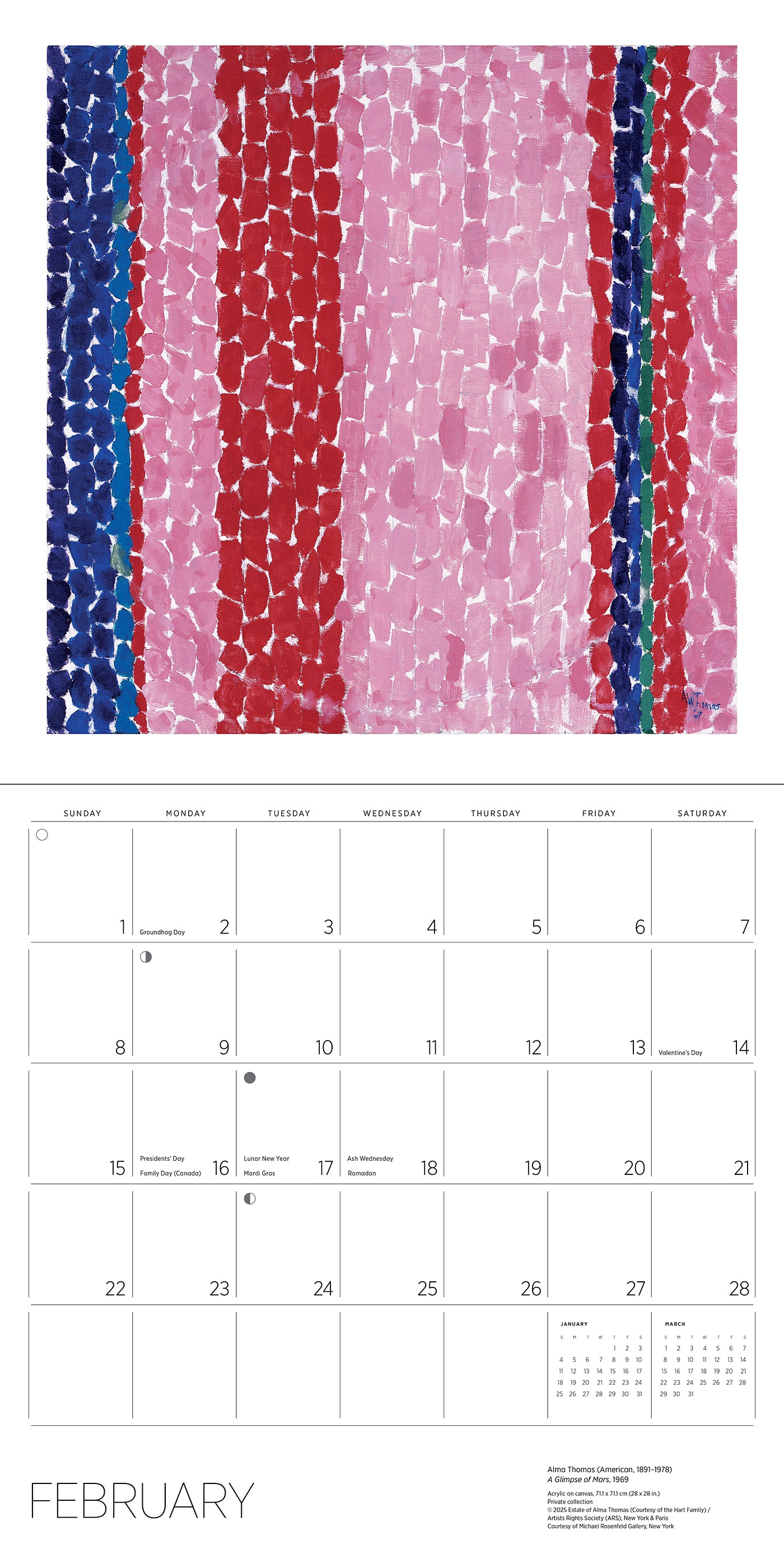 Alma Thomas 2026 Wall Calendar_Interior_2