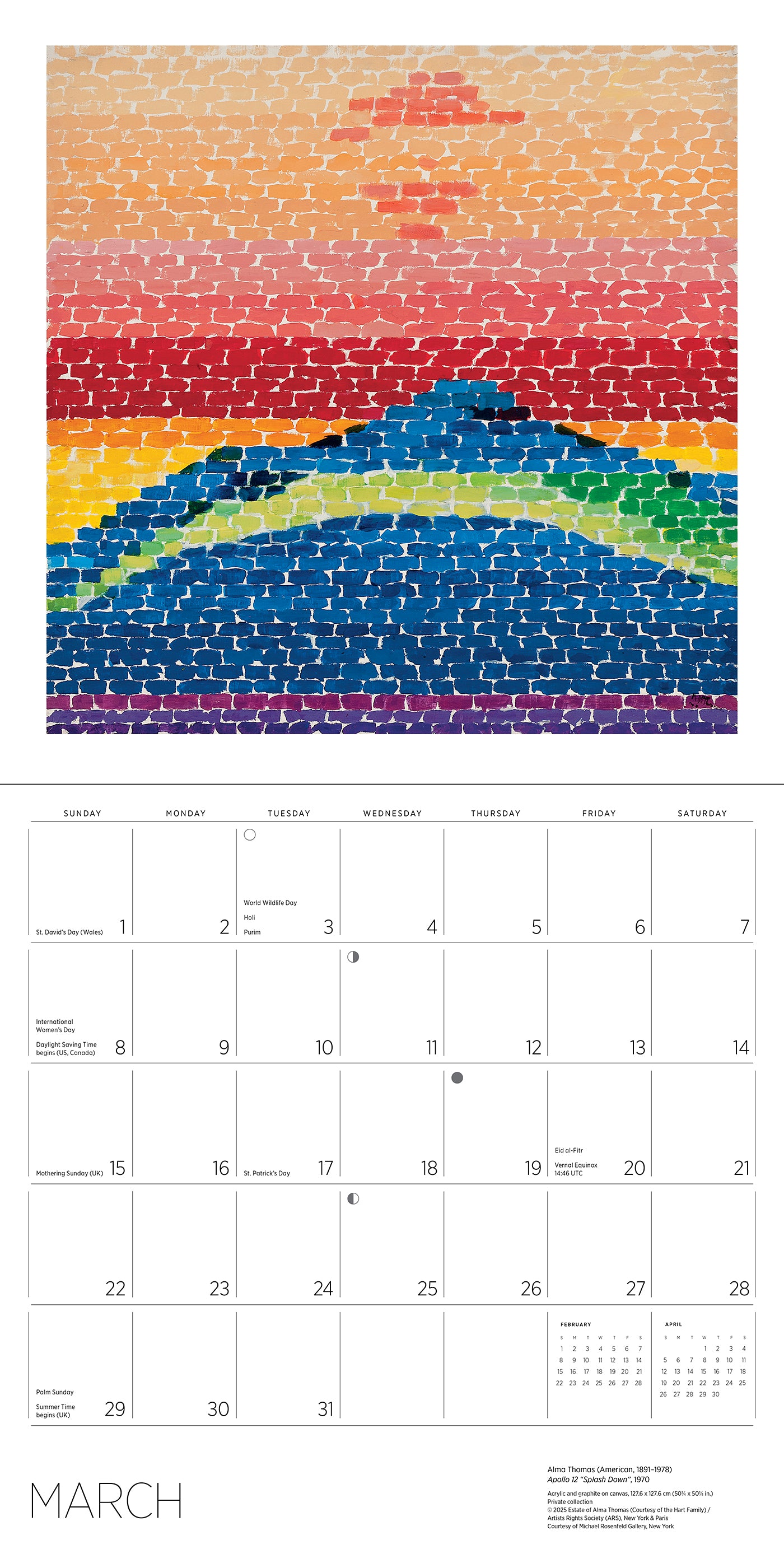 Alma Thomas 2026 Wall Calendar_Interior_3