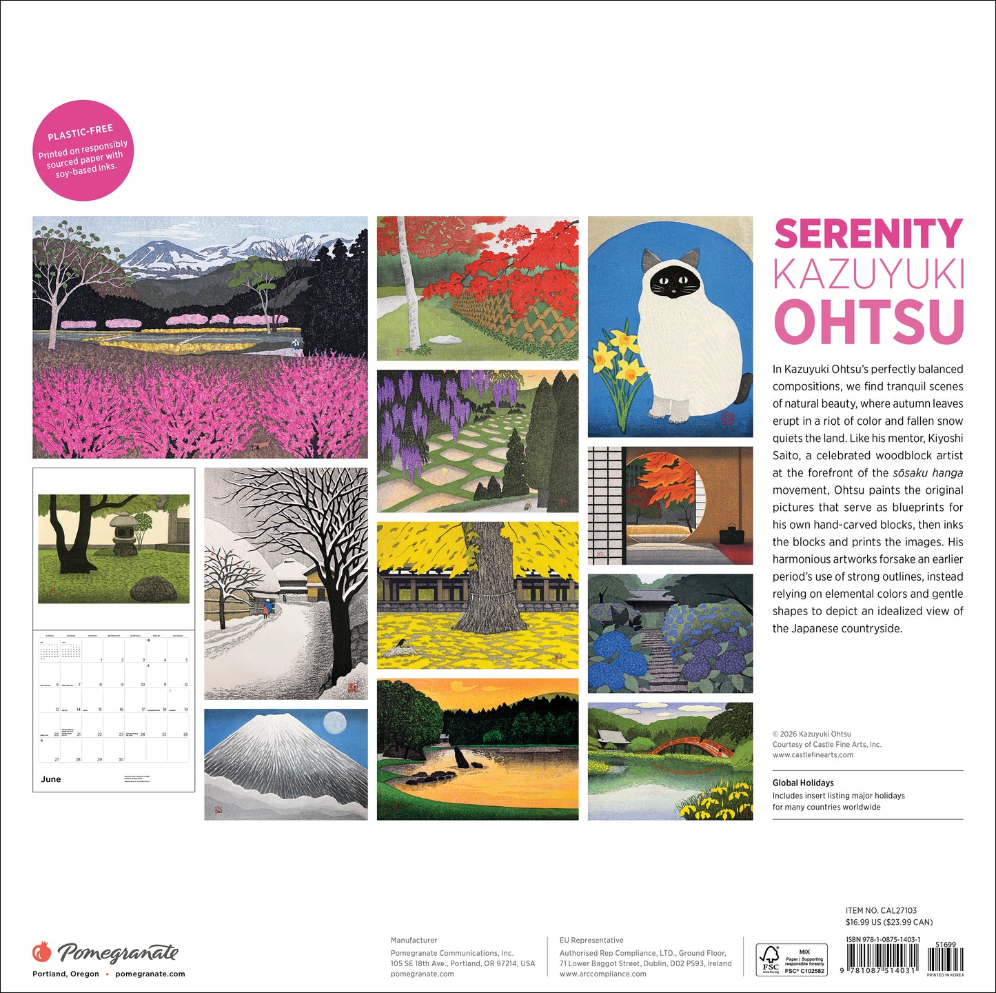 Serenity: Kazuyuki Ohtsu 2027 Wall Calendar_Back_Multipiece