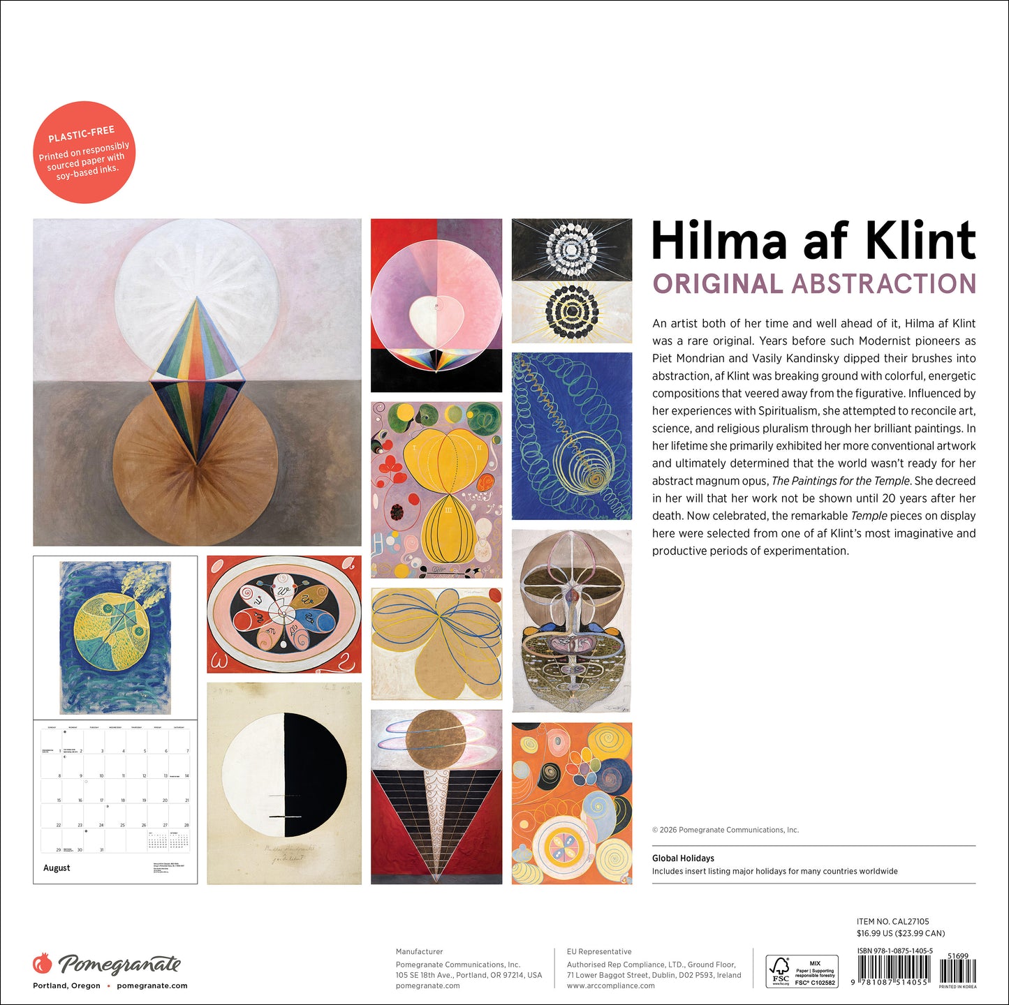 Hilma af Klint: Original Abstraction 2027 Wall Calendar_Back_Multipiece