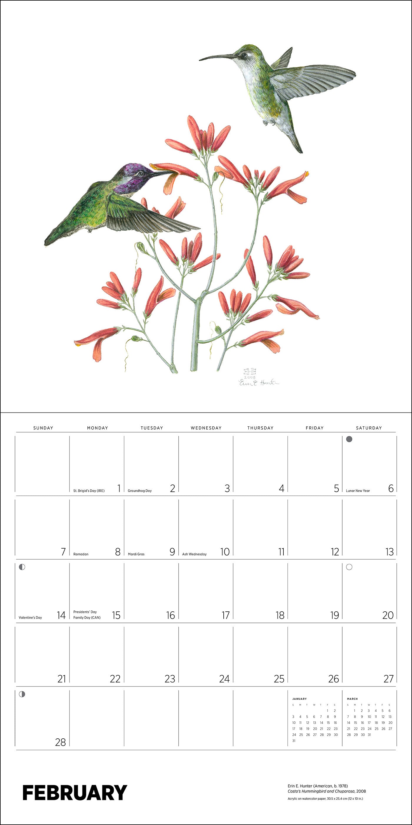 Erin E. Hunter: Pollinators 2027 Wall Calendar_Interior_2