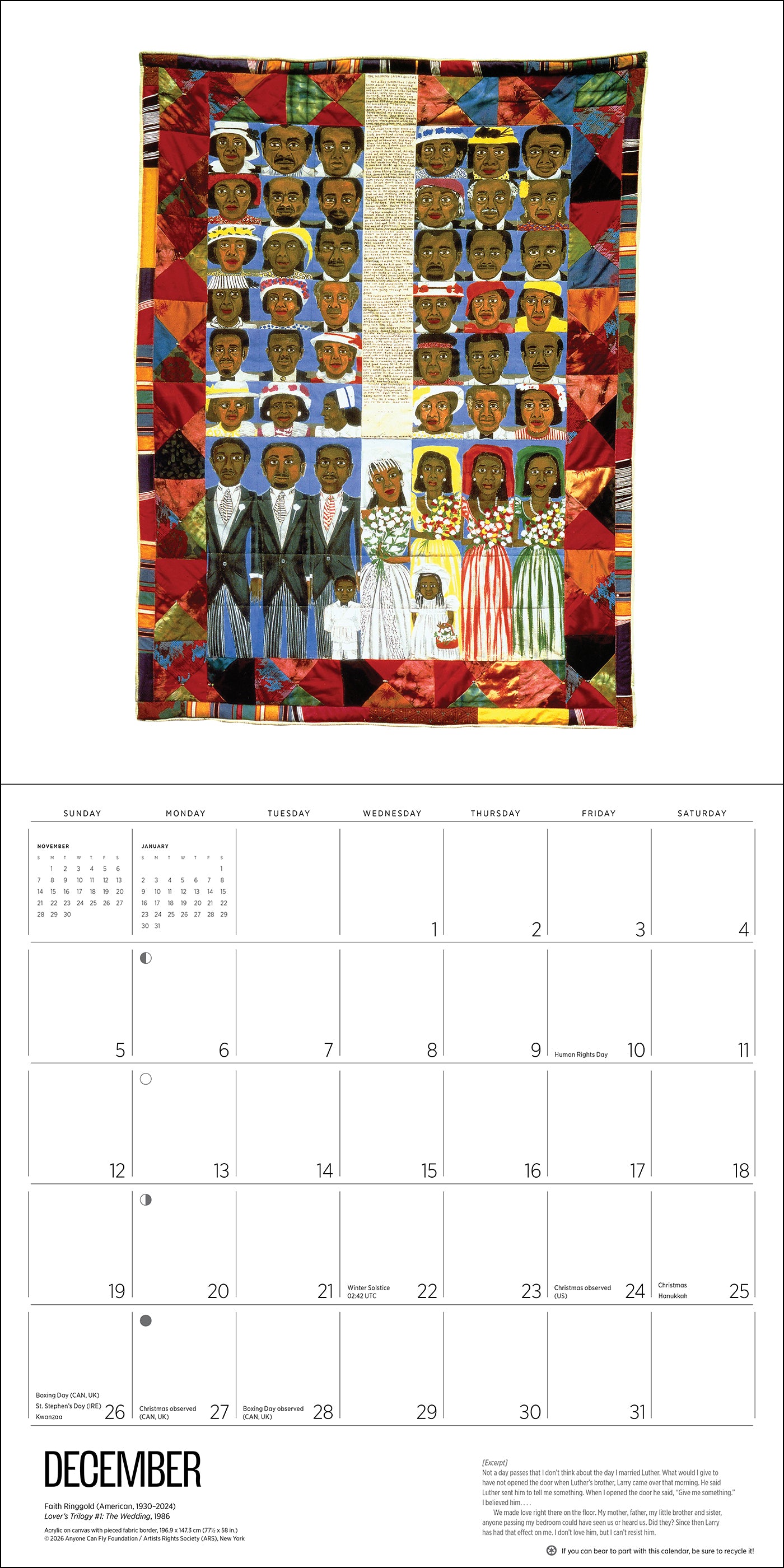 Faith Ringgold 2027 Wall Calendar_Interior_1