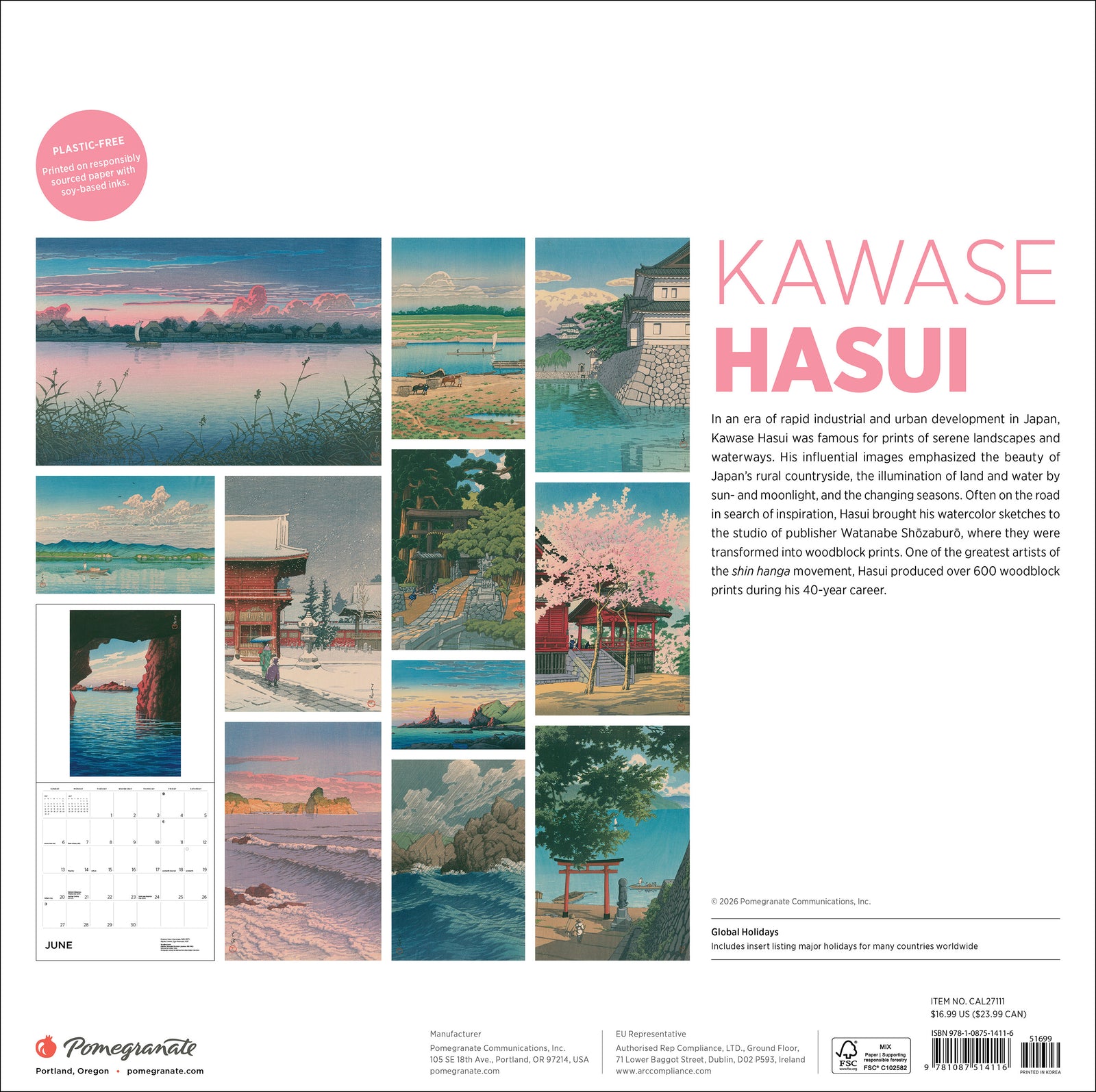 Kawase Hasui 2027 Wall Calendar_Back_Multipiece