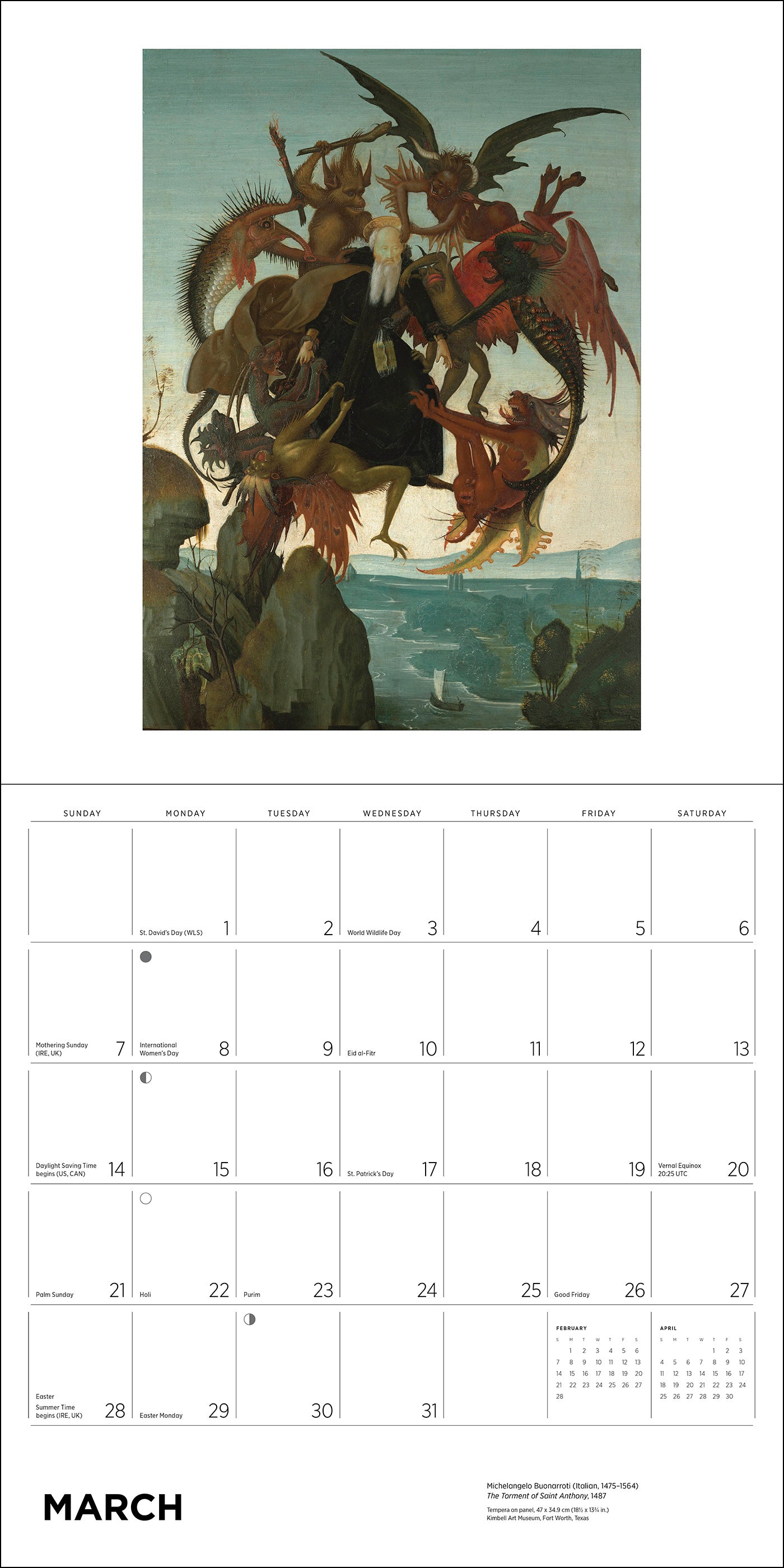 Michelangelo 2027 Wall Calendar_Interior_3