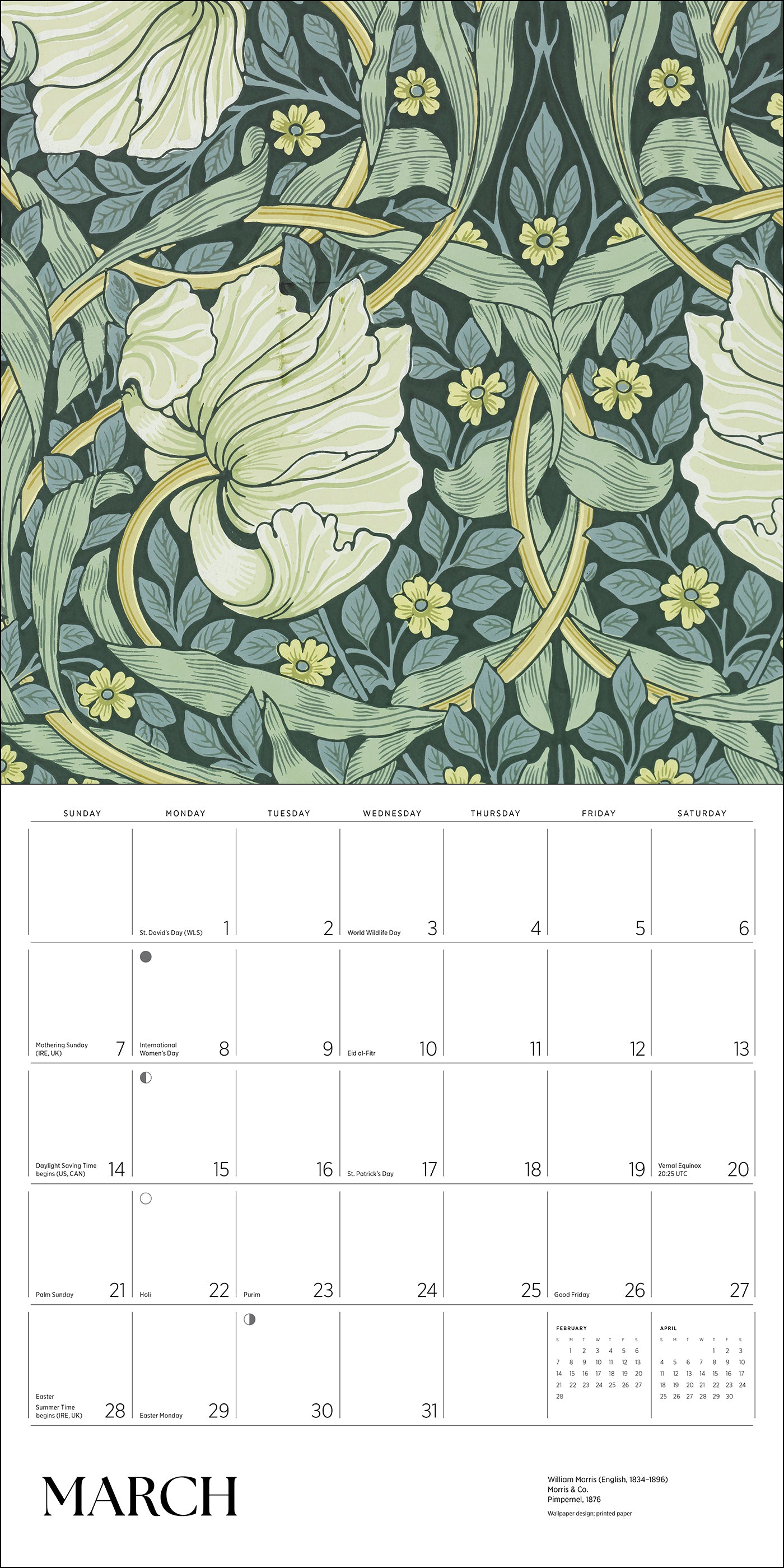 William Morris: Arts & Crafts Designs 2027 Wall Calendar_Interior_3