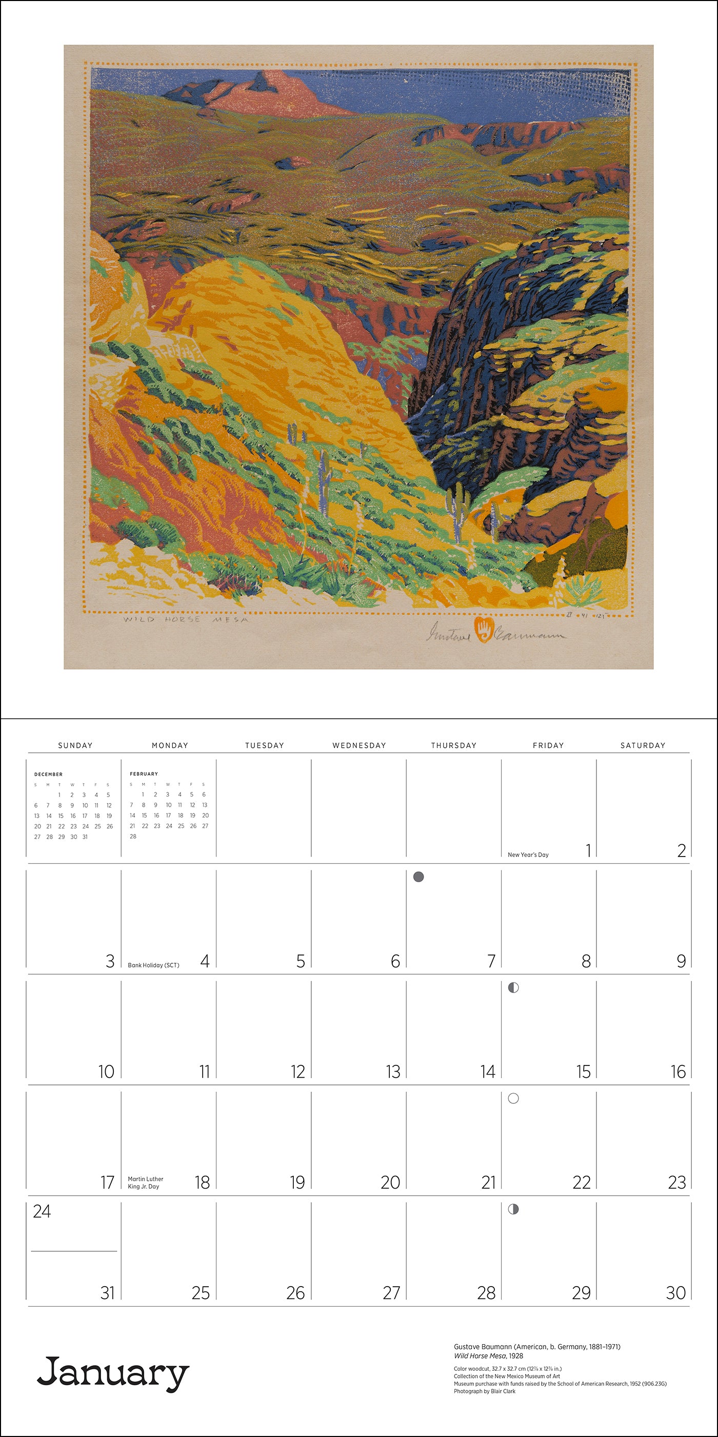 A Small, Untroubled World: The Art of Gustave Baumann 2027 Wall Calendar_Interior_1