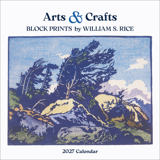 Arts & Crafts Block Prints by William S. Rice 2027 Wall Calendar_Front_Flat