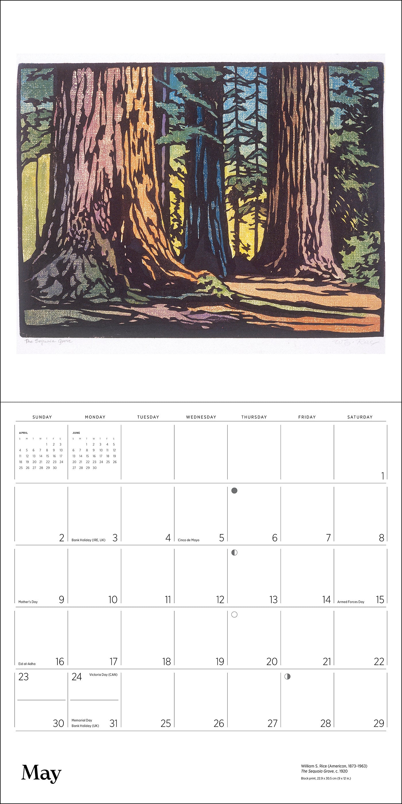 Arts & Crafts Block Prints by William S. Rice 2027 Wall Calendar_Interior_5