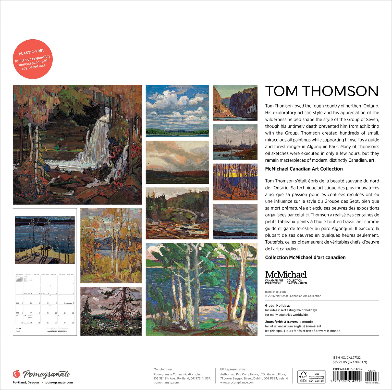 Tom Thomson 2027 Wall Calendar_Back_Multipiece