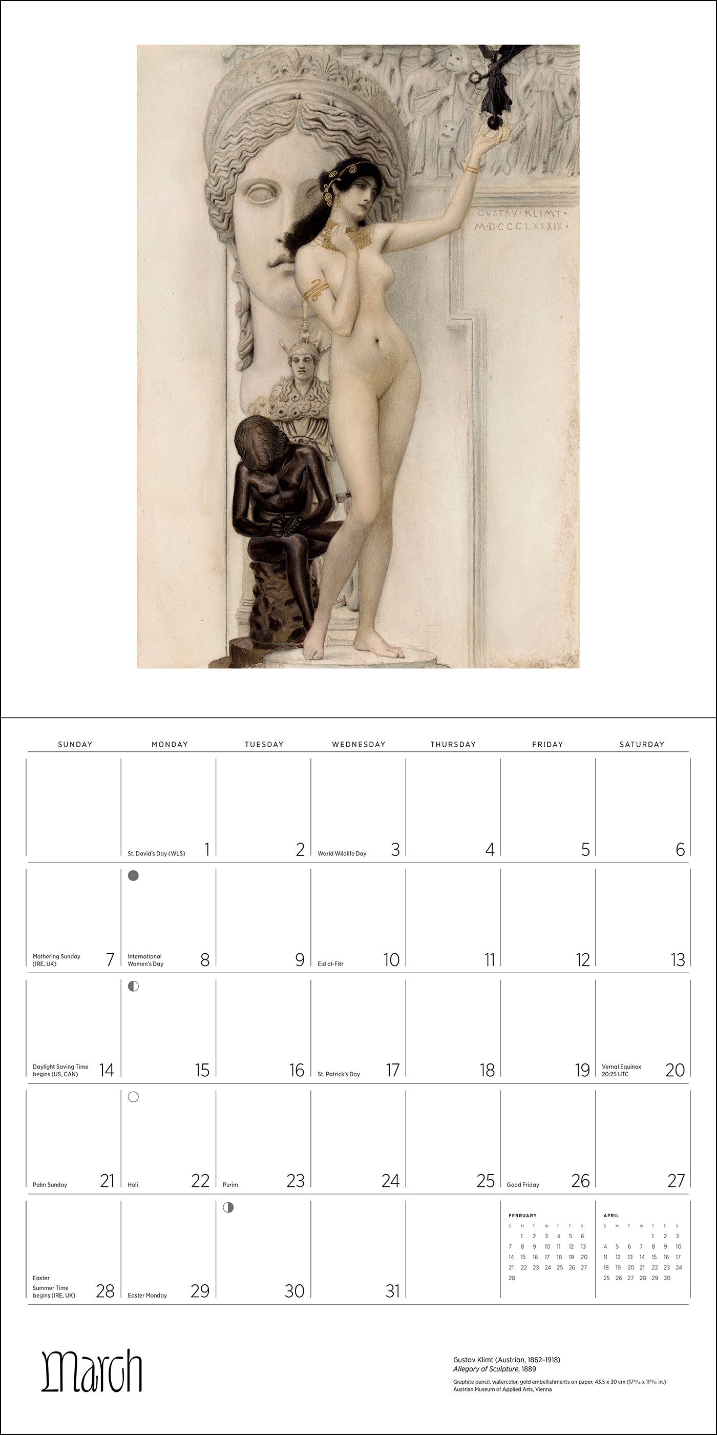 Gustav Klimt 2027 Wall Calendar_Interior_2