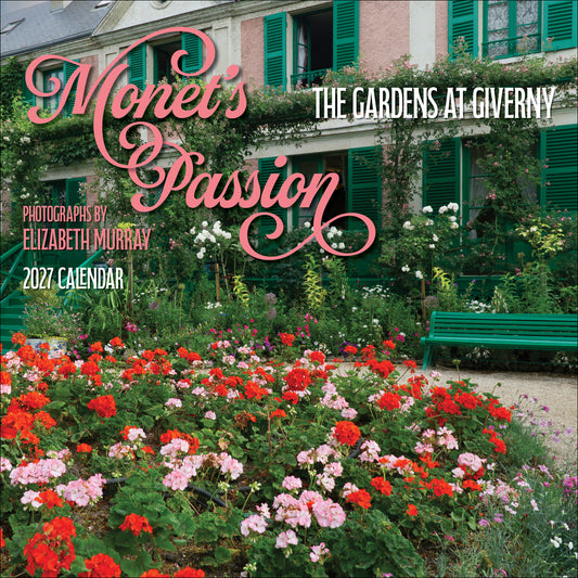 Monet's Passion: The Gardens at Giverny 2027 Wall Calendar_Front_Flat