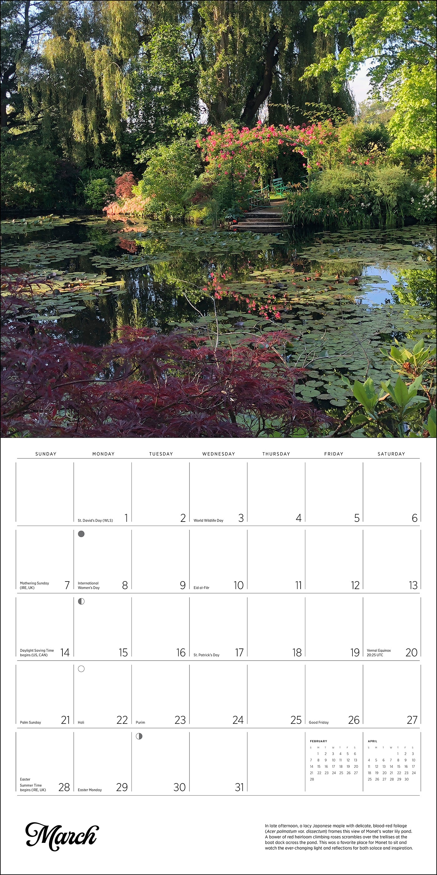 Monet's Passion: The Gardens at Giverny 2027 Wall Calendar_Interior_3