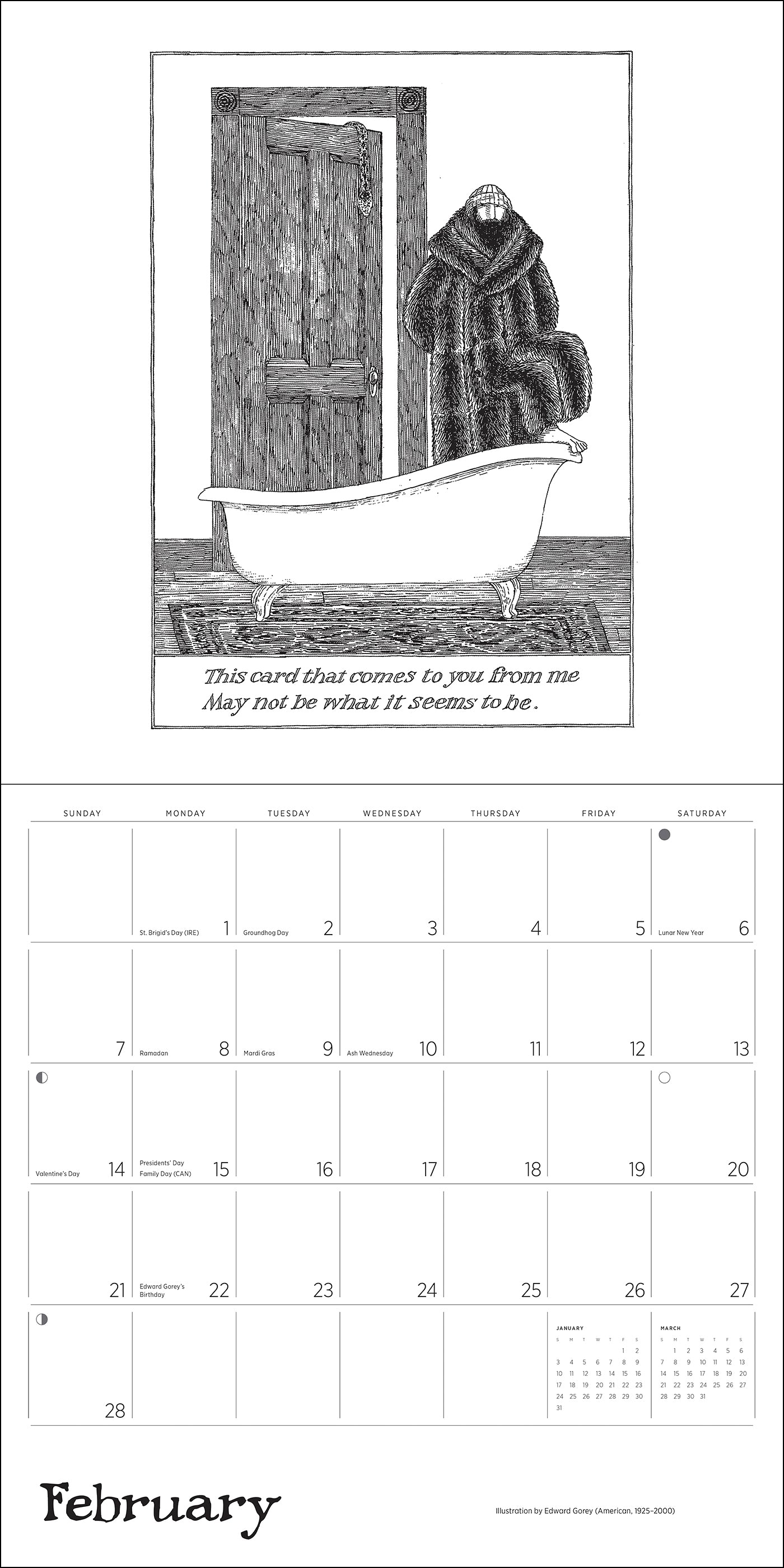 Edward Gorey 2027 Wall Calendar_Interior_1
