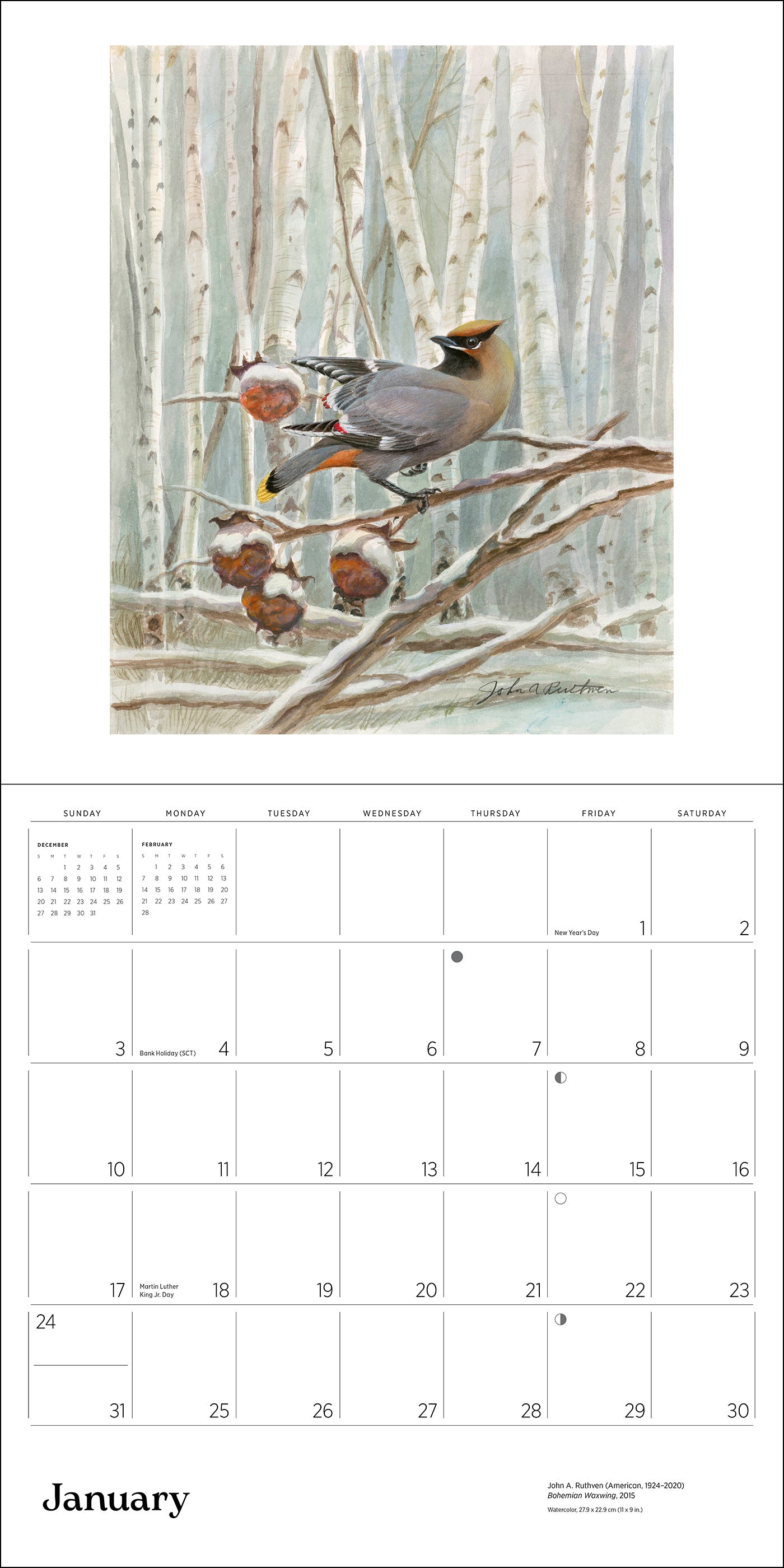 A Birder's View: Paintings by John A. Ruthven 2027 Wall Calendar_Interior_1
