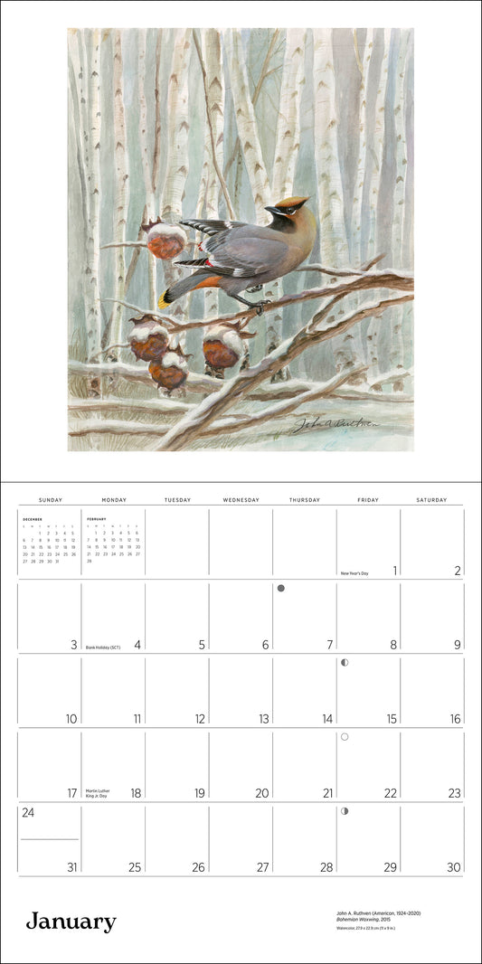 A Birder's View: Paintings by John A. Ruthven 2027 Wall Calendar_Front_Flat
