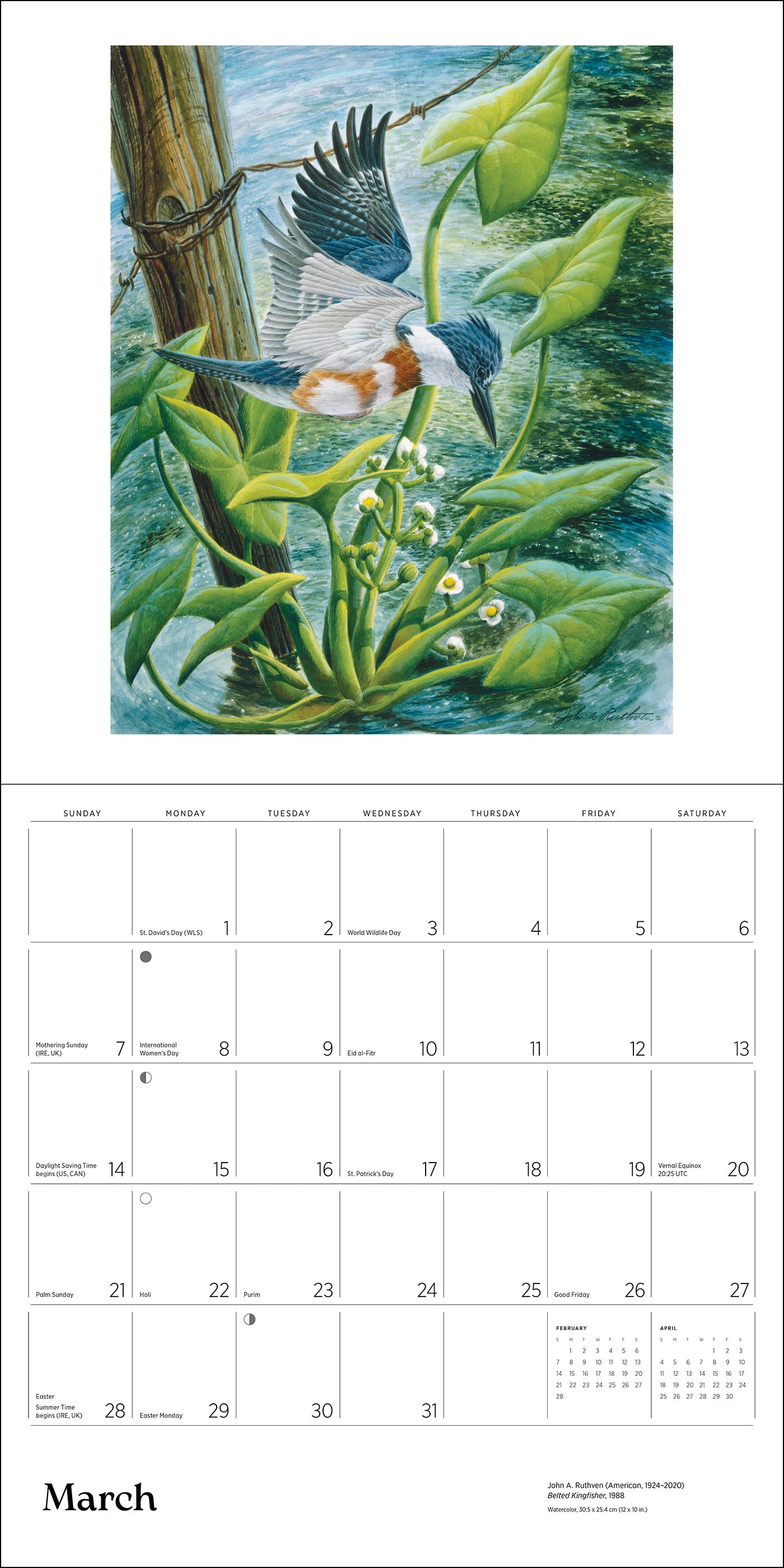 A Birder's View: Paintings by John A. Ruthven 2027 Wall Calendar_Interior_3