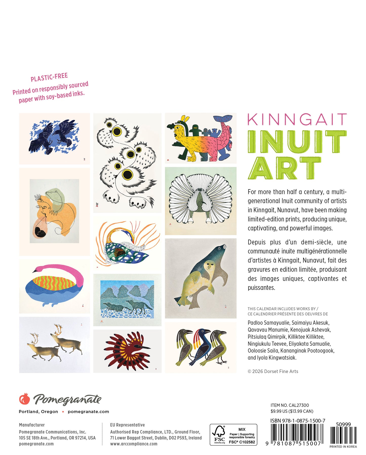 Inuit Art: Kinngait 2027 Mini Wall Calendar_Back_Multipiece