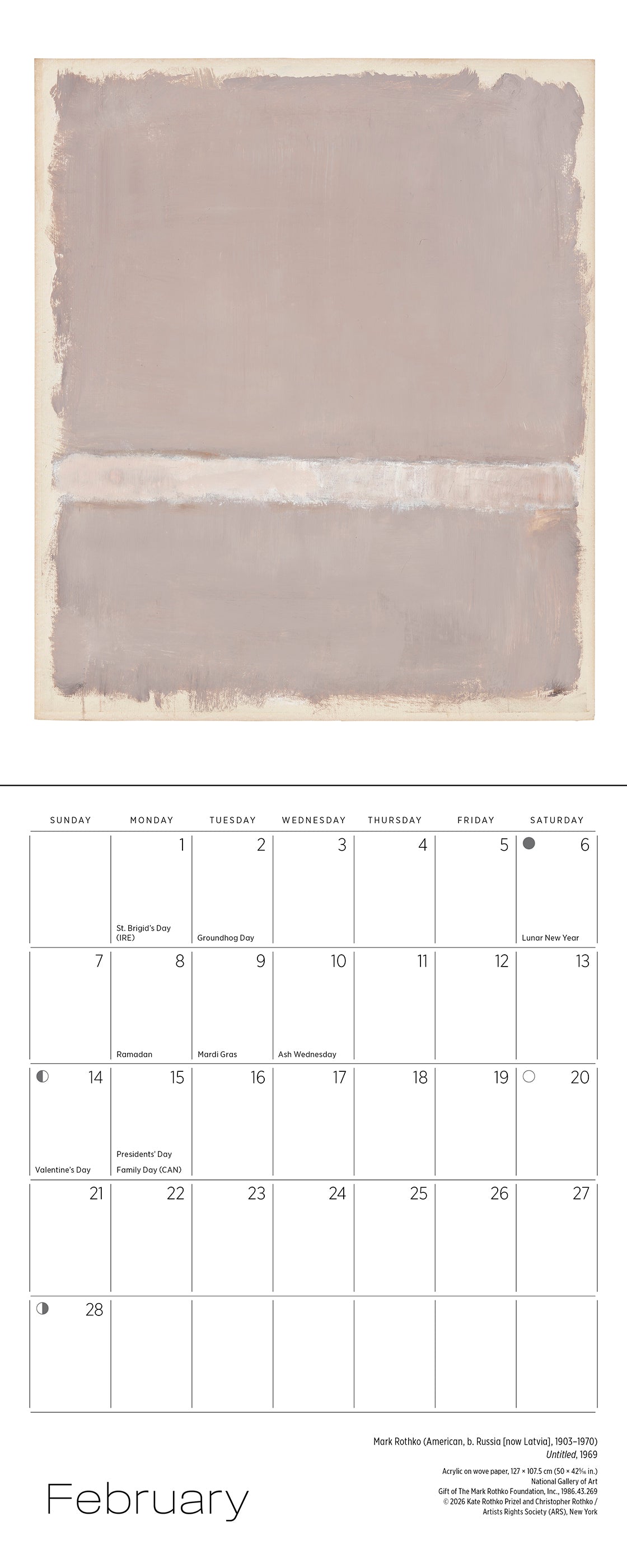 Rothko 2027 Mini Wall Calendar_Interior_1