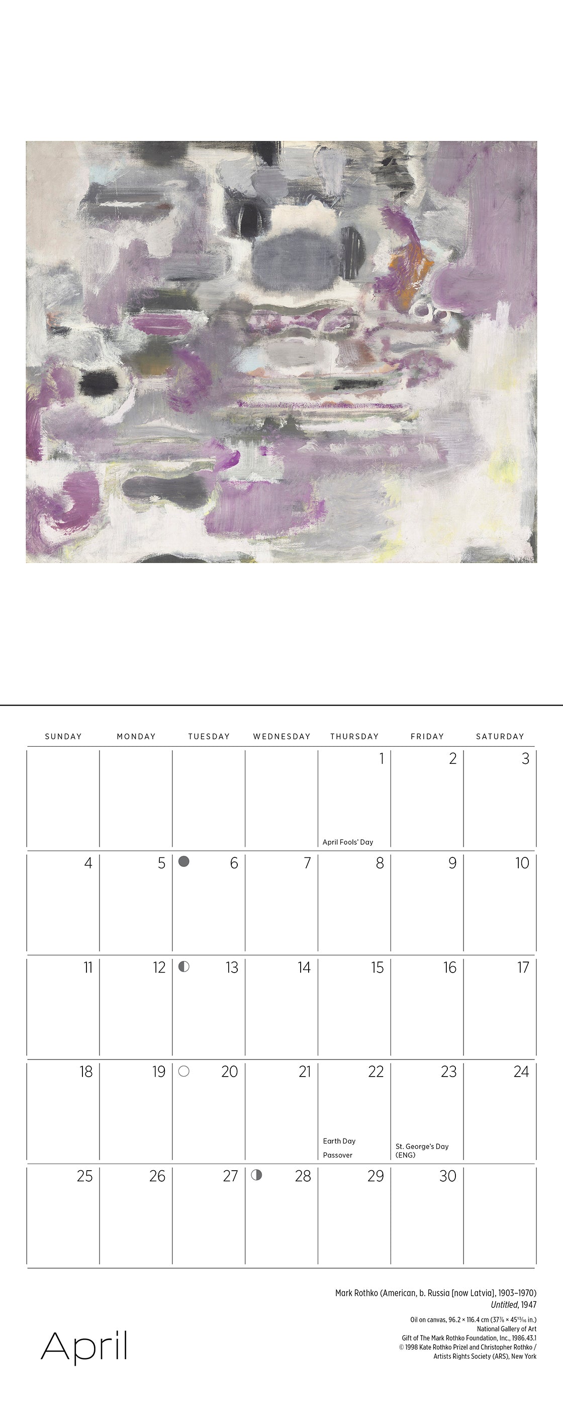 Rothko 2027 Mini Wall Calendar_Interior_3