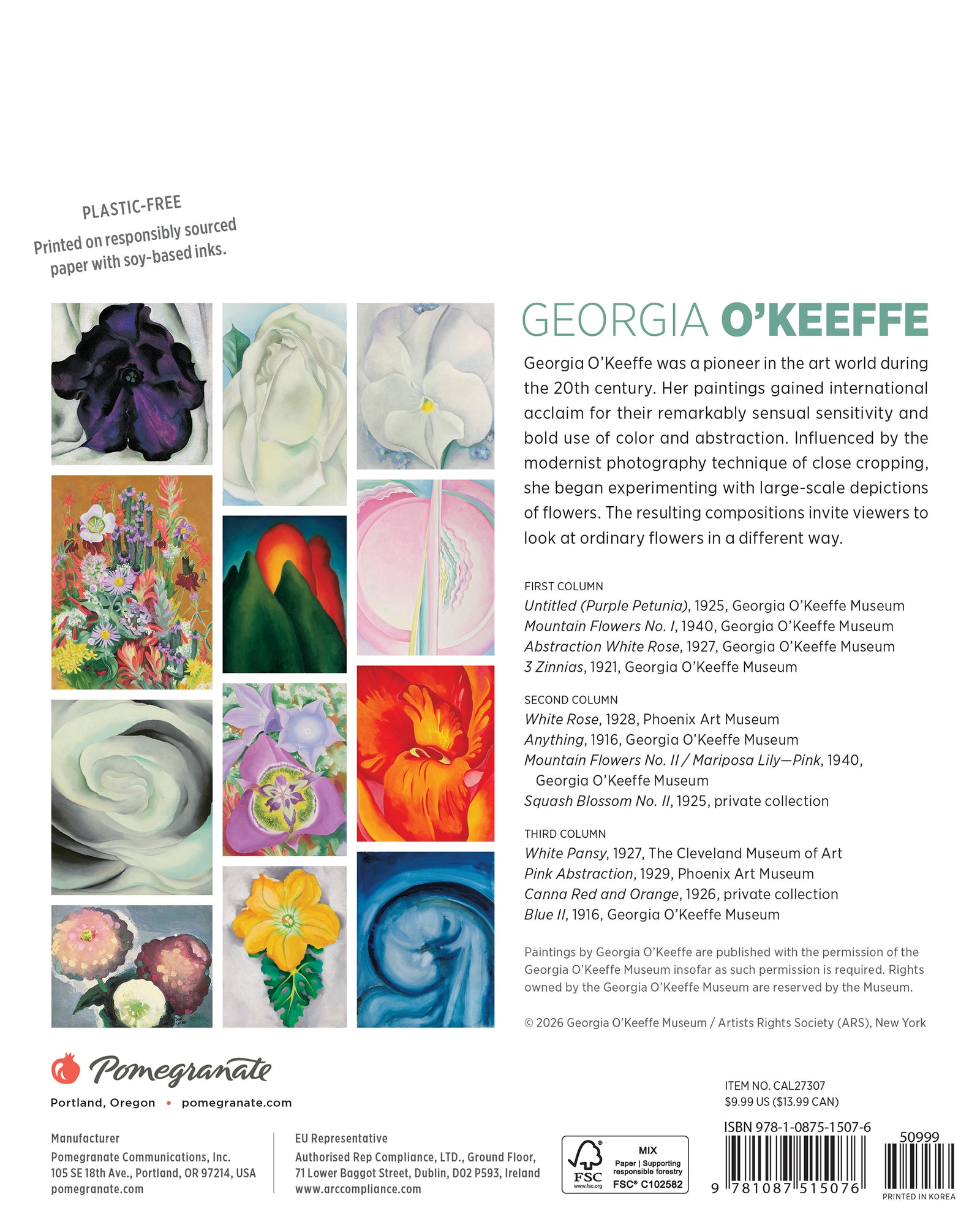 Georgia O'Keeffe 2027 Mini Wall Calendar_Back_Multipiece