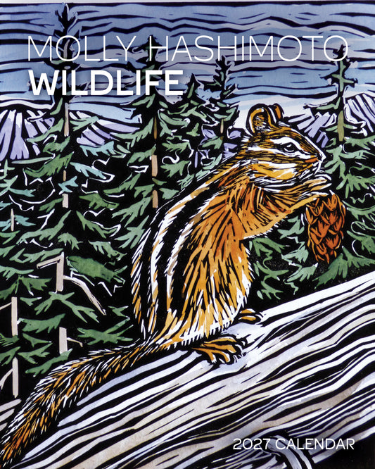 Molly Hashimoto: Wildlife 2027 Mini Wall Calendar_Front_Flat