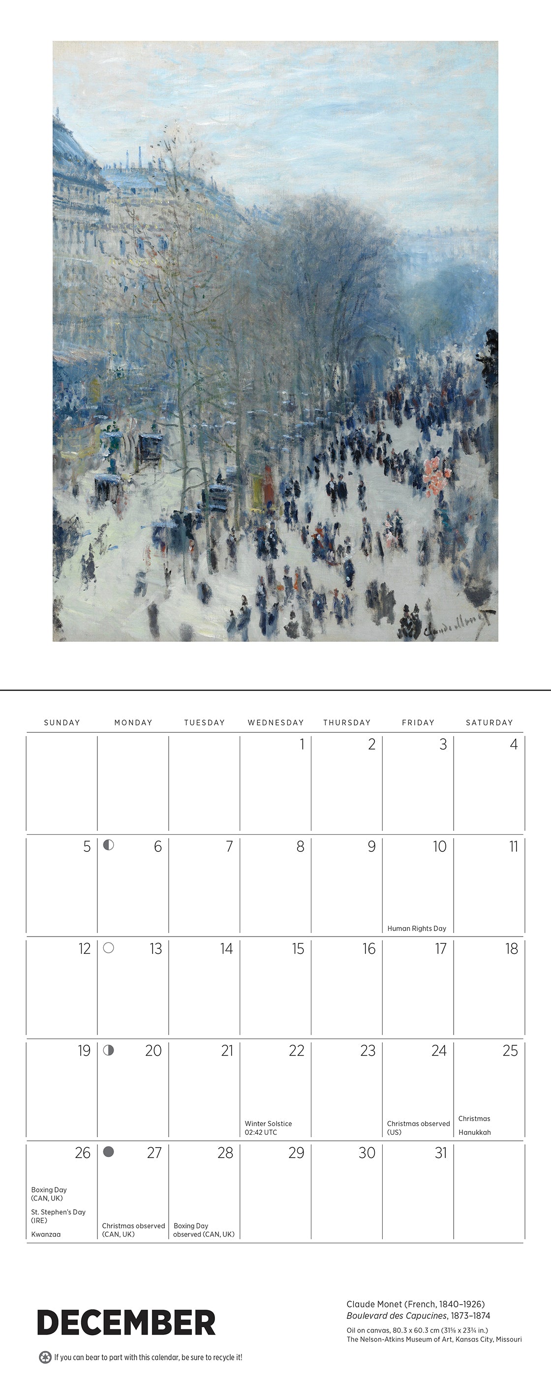 Claude Monet 2027 Mini Calendar_Interior_3
