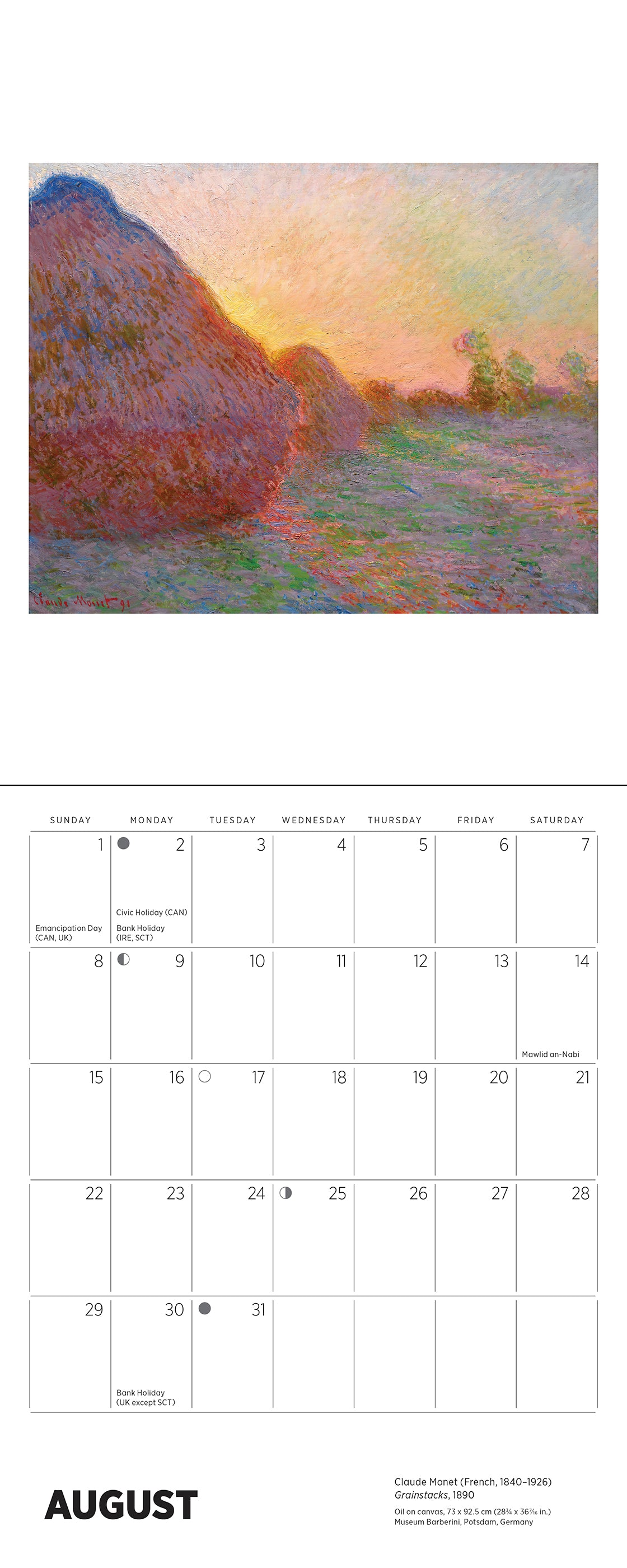Claude Monet 2027 Mini Calendar_Interior_4