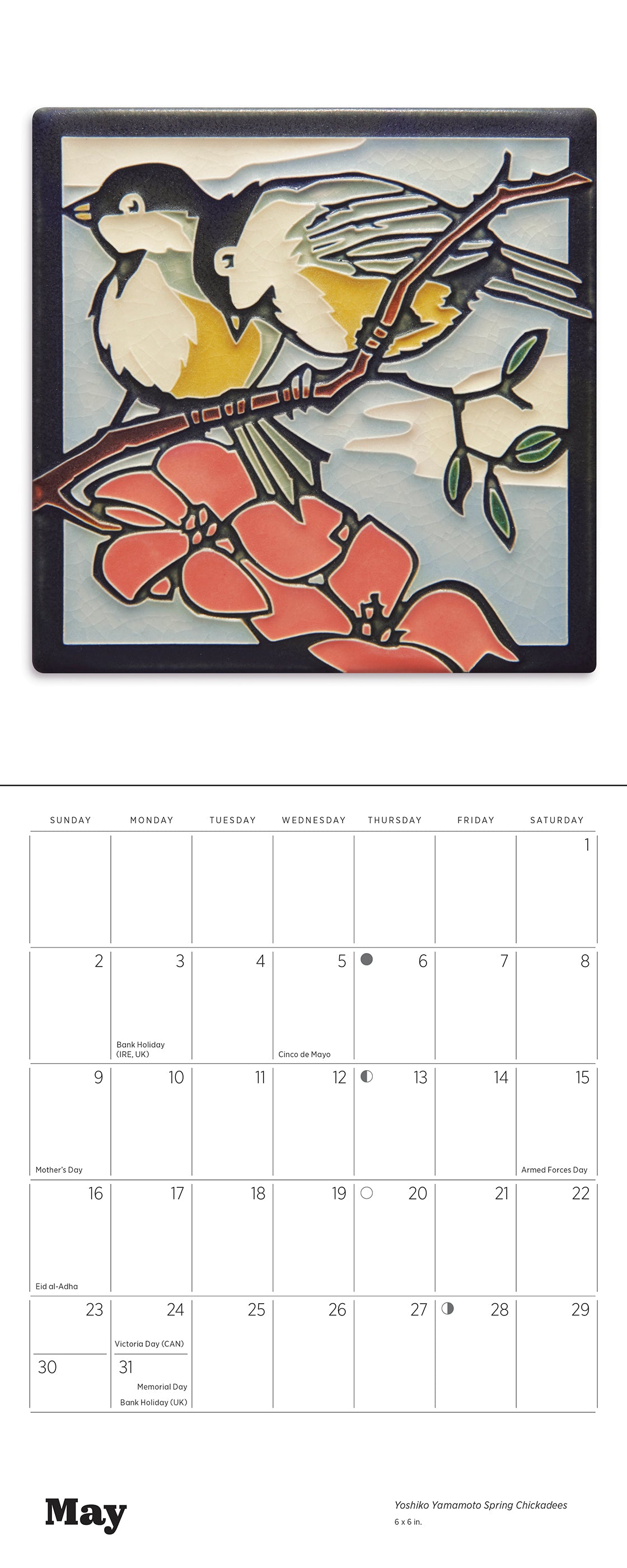 Arts & Crafts Tiles: Made by Motawi Tileworks 2027 Mini Wall Calendar_Interior_1