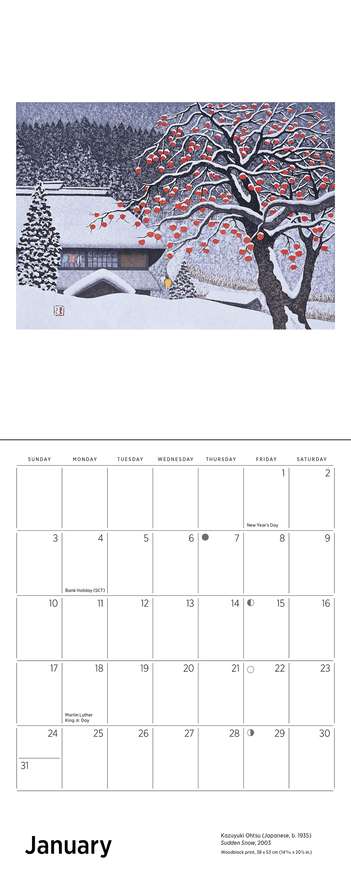 Serenity: Kazuyuki Ohtsu 2027 Mini Wall Calendar_Interior_1