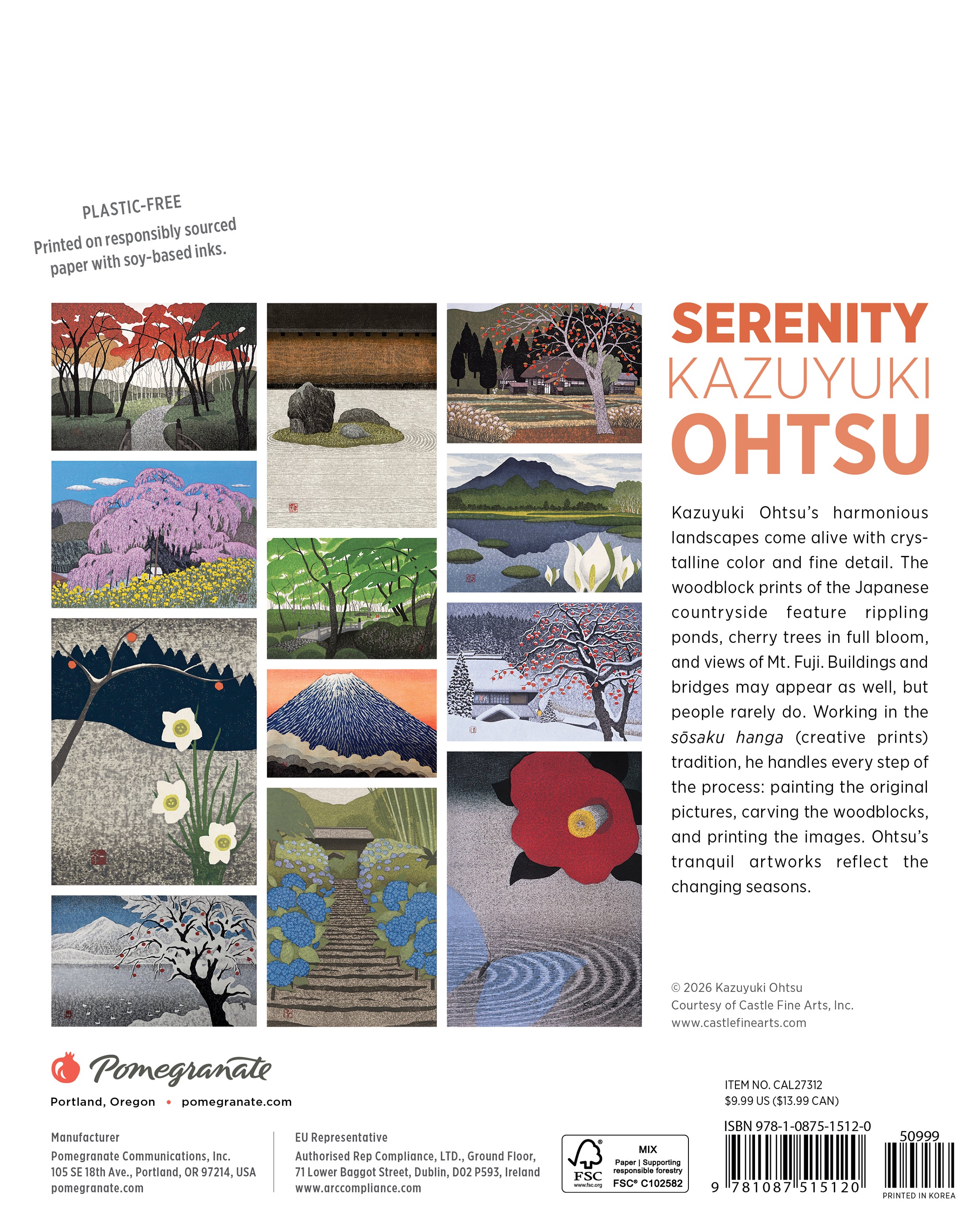 Serenity: Kazuyuki Ohtsu 2027 Mini Wall Calendar – Pomegranate