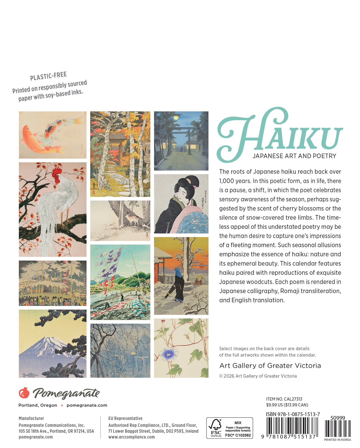 Haiku: Japanese Art and Poetry 2027 Mini Wall Calendar_Back_Multipiece