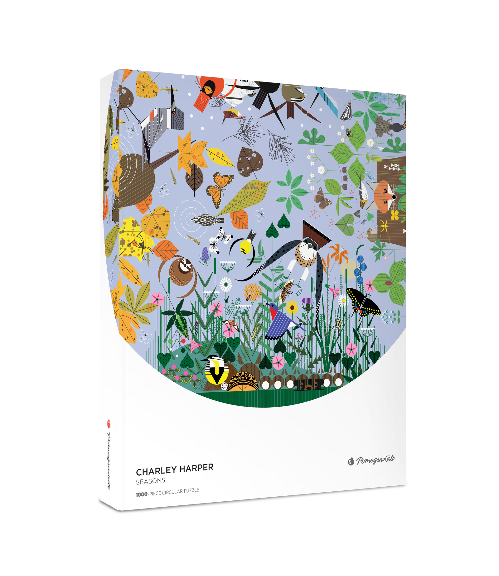 Charley Harper: Seasons 1000-Piece Circular Jigsaw Puzzle_Primary
