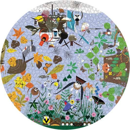 Charley Harper: Seasons 1000-Piece Circular Jigsaw Puzzle_Primary